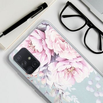 DeinDesign Handyhülle Blume Pastell Wasserfarbe Watercolour Flower, Samsung Galaxy A71 Silikon Hülle Bumper Case Handy Schutzhülle