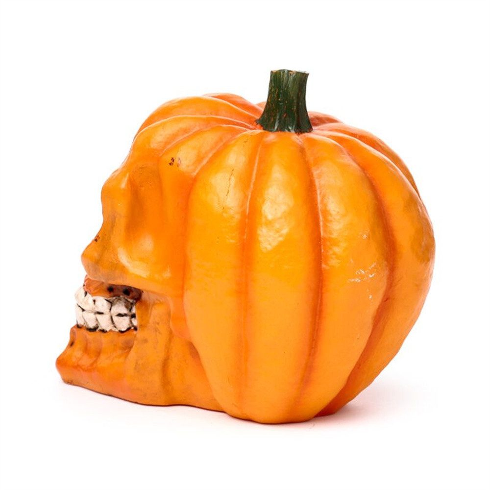 Puckator Dekofigur Kürbis-Schädel (Totenkopf, 1 St., Halloween Deko), ca. 10 x 15 x 12,5 cm