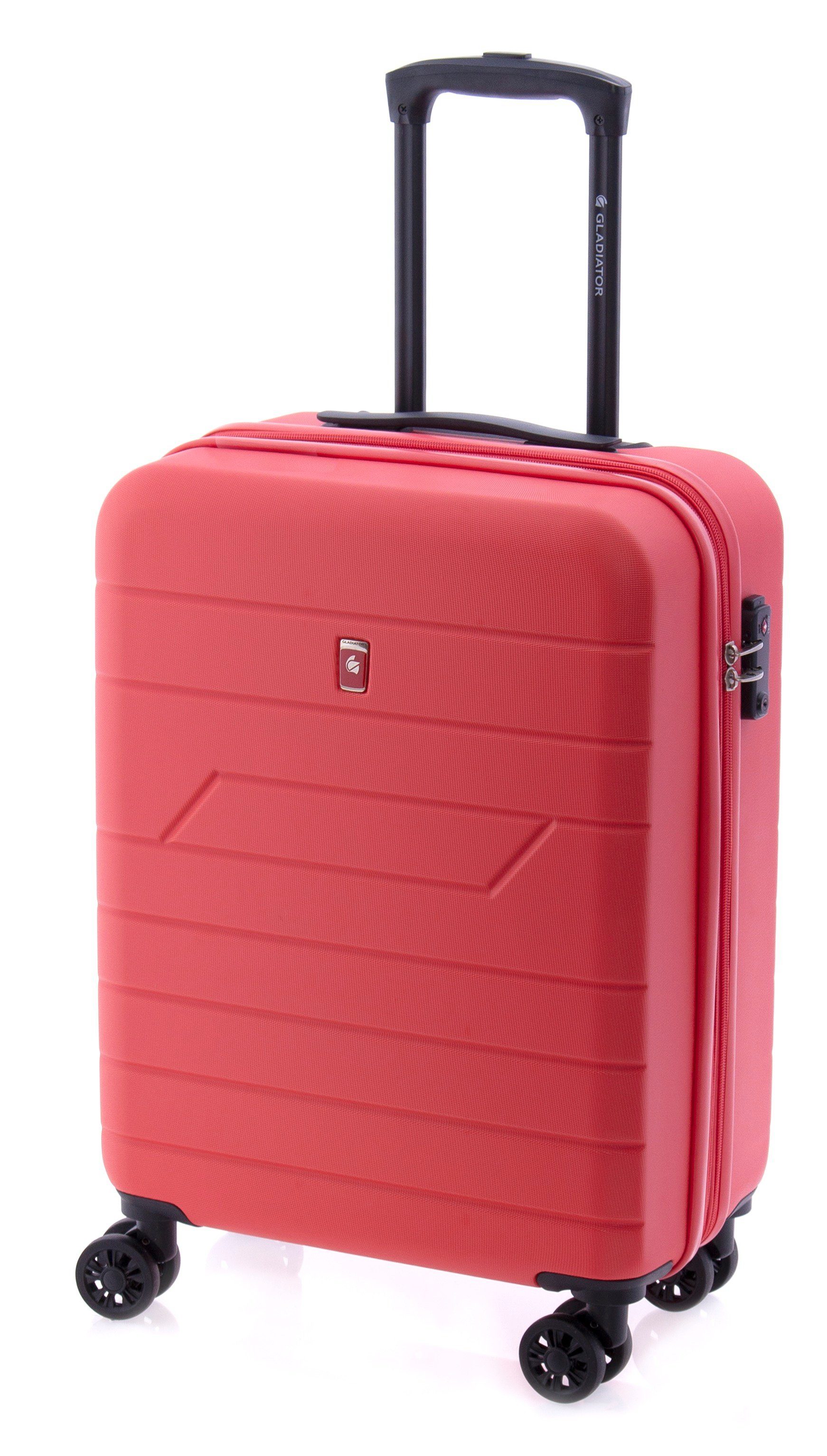 GLADIATOR Handgepäck-Trolley Koffer - Volumen: rot, Farben: Dehnfalte, Liter, 36/40 4 TSA-Schloss, blau, 55 gelb schwarz, minzgrün, cm, Rollen, hellblau
