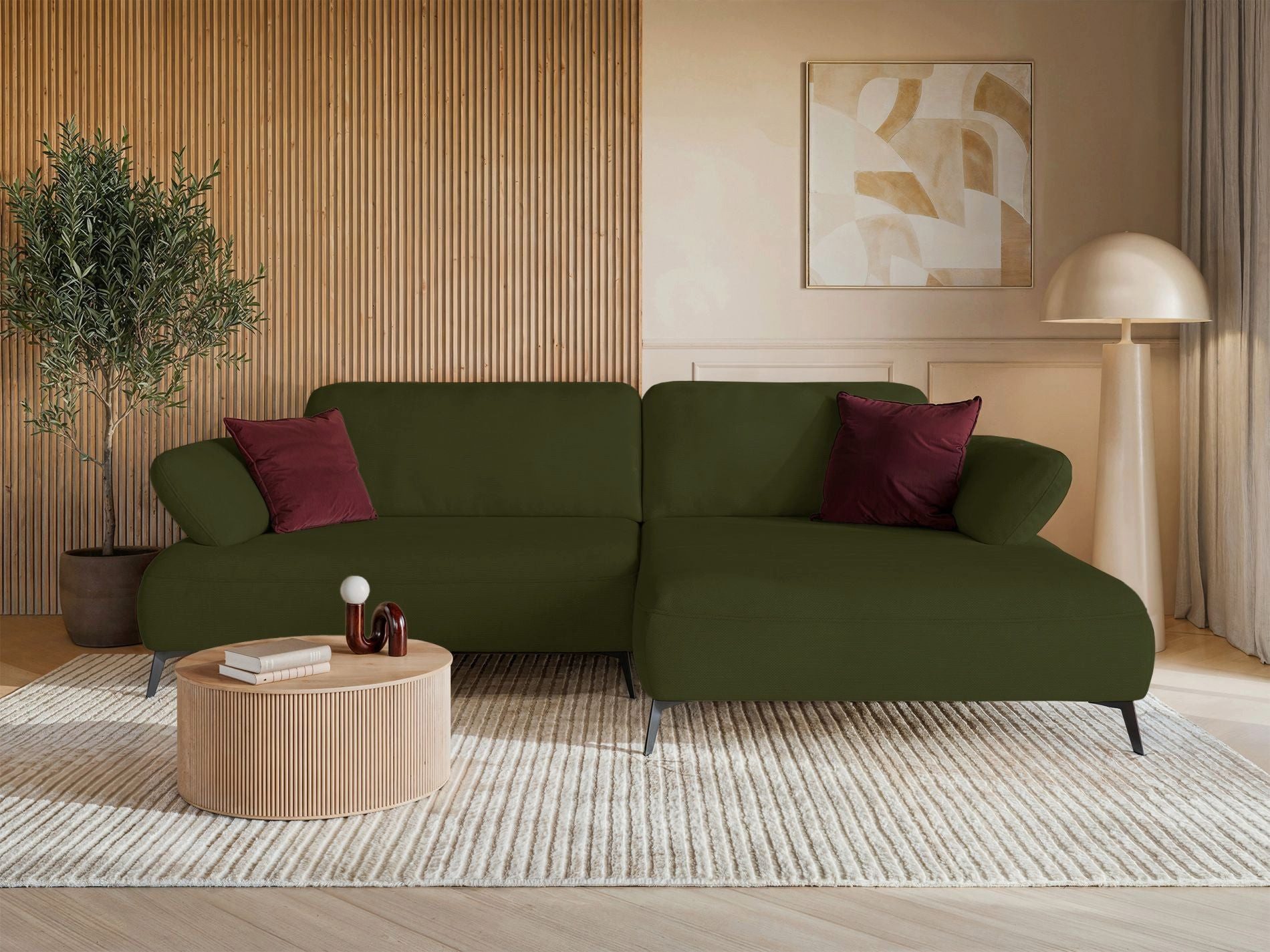 Selsey Ecksofa AVOLLA, mit Schlaffunktion und Bettkasten, Chenille, frei im Raum stellbar