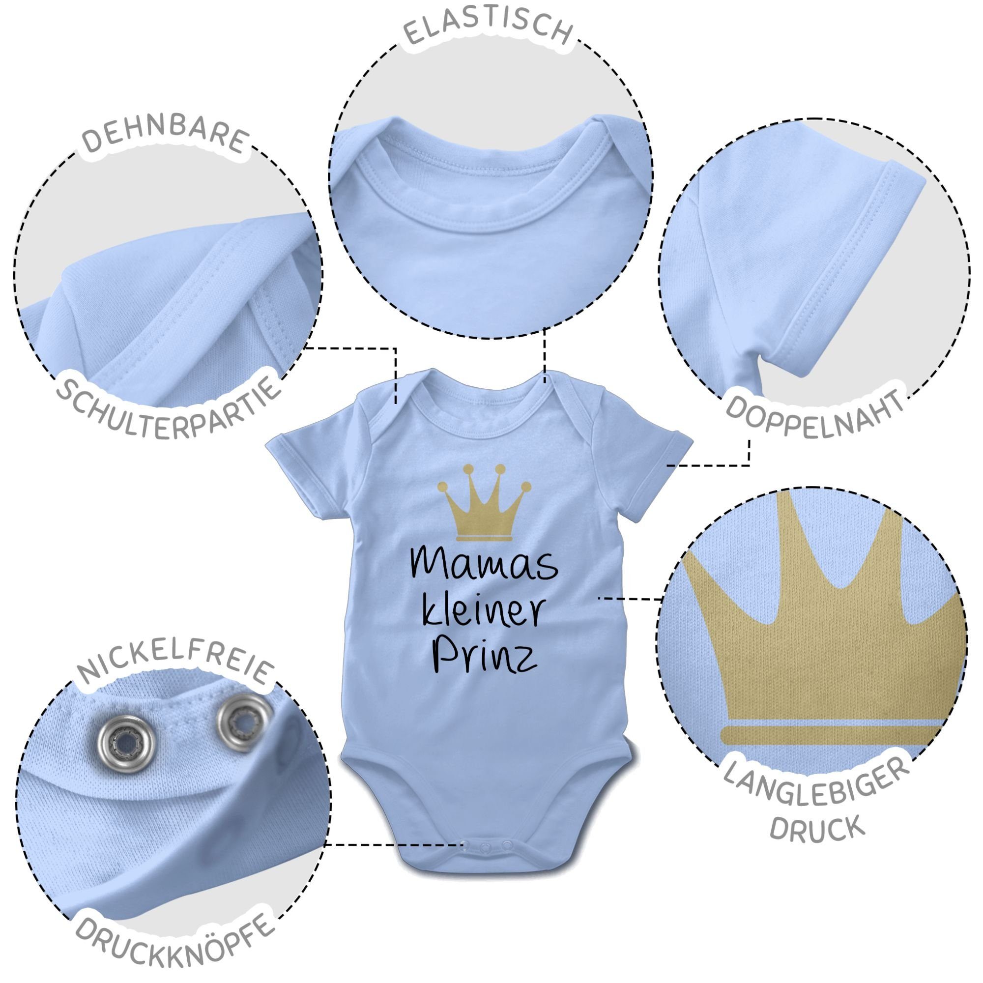 Shirtracer Shirtbody kleiner Mamas Muttertagsgeschenk 1 Babyblau Prinz (1-tlg)