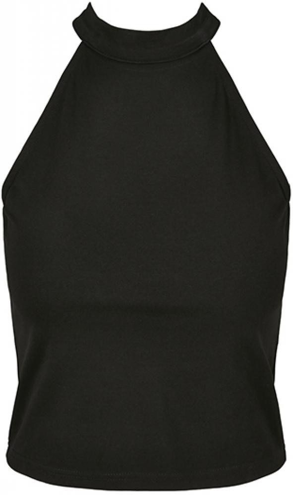Build Your Brand Tanktop Damen Top, Turtleneck Short Top, Baumwolle mit Stretchanteil