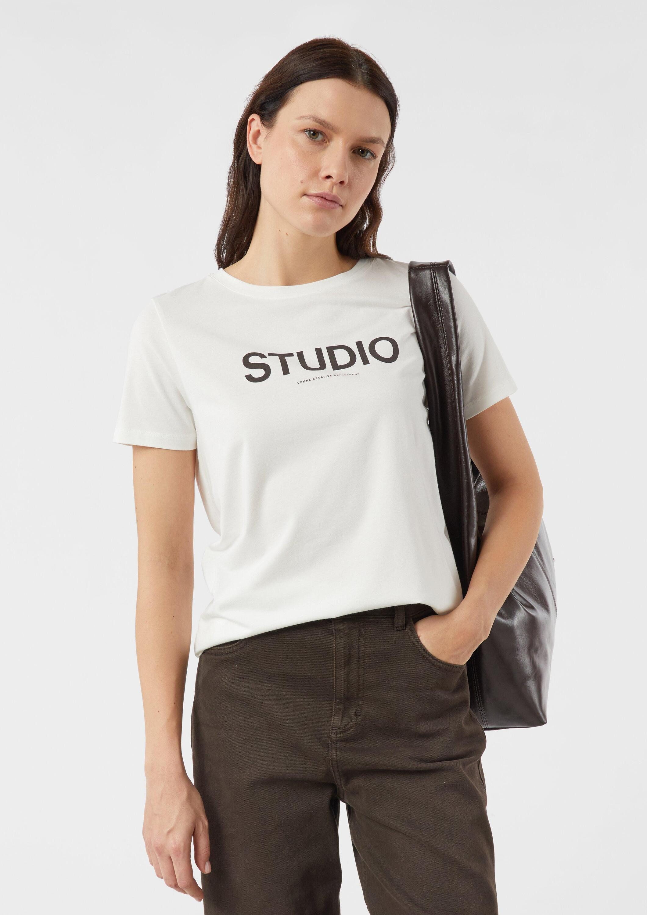 comma Kurzarmshirt T-Shirt T-Shirt mit Frontprint