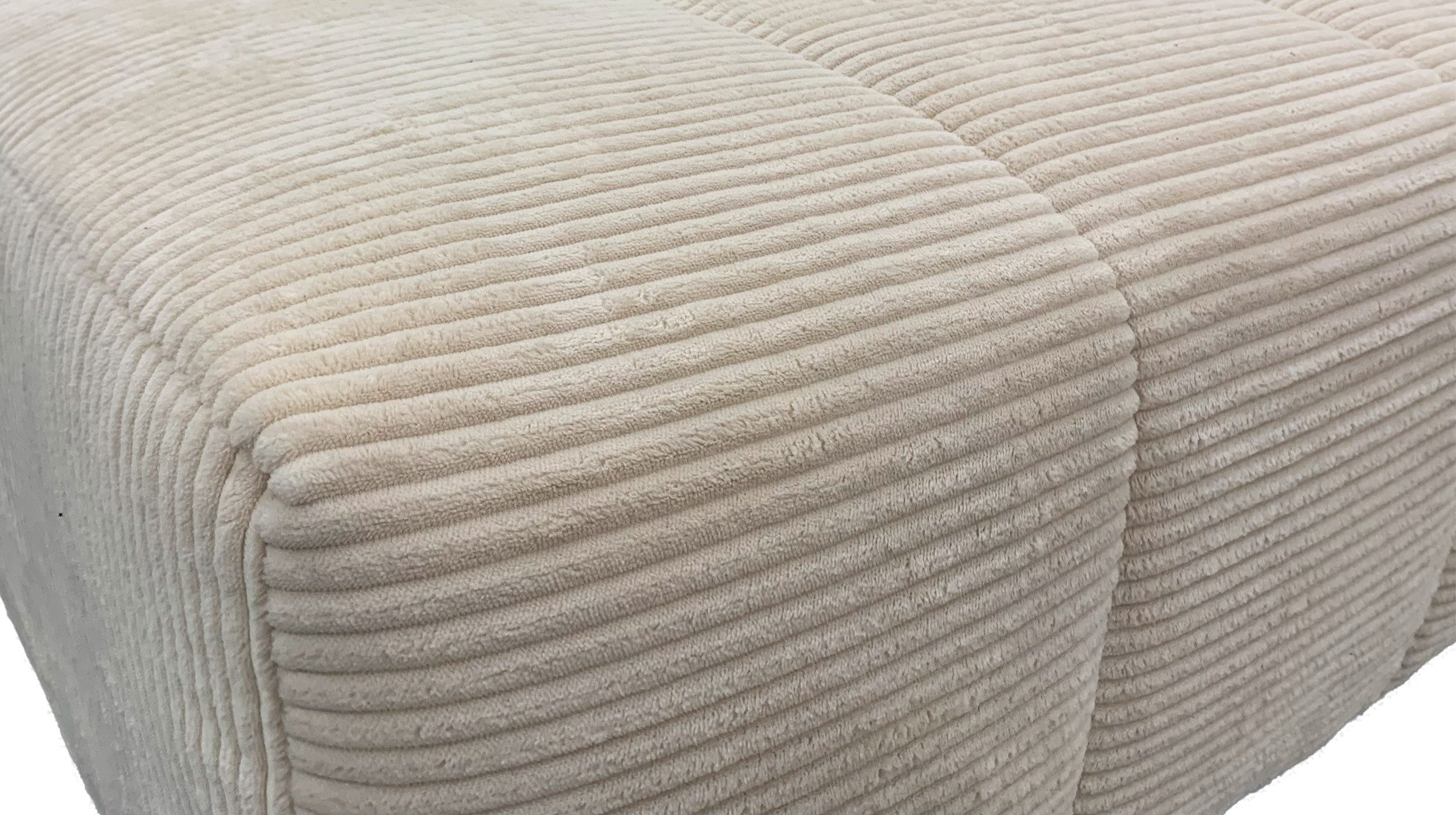 Massivart® Ecksofa Cord 256 cm / Cordsofa / Sitztiefen- & Kopfteilverstellung / SIMPLE, Nosagfederung · frei im Raum stellbar