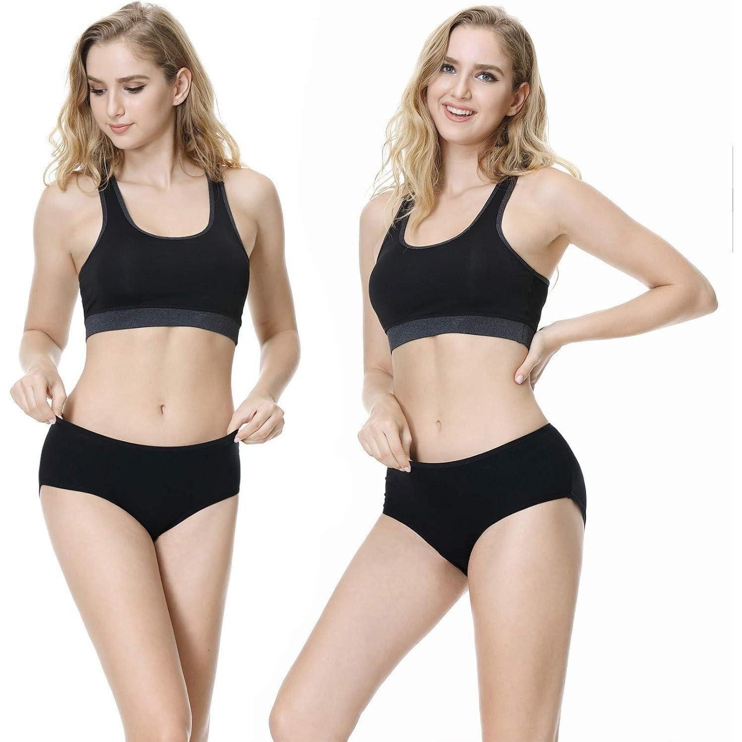 LuxusKollektion Slip Unterhosen Damen 6er Pack Baumwolle Slips Mitt. Taille