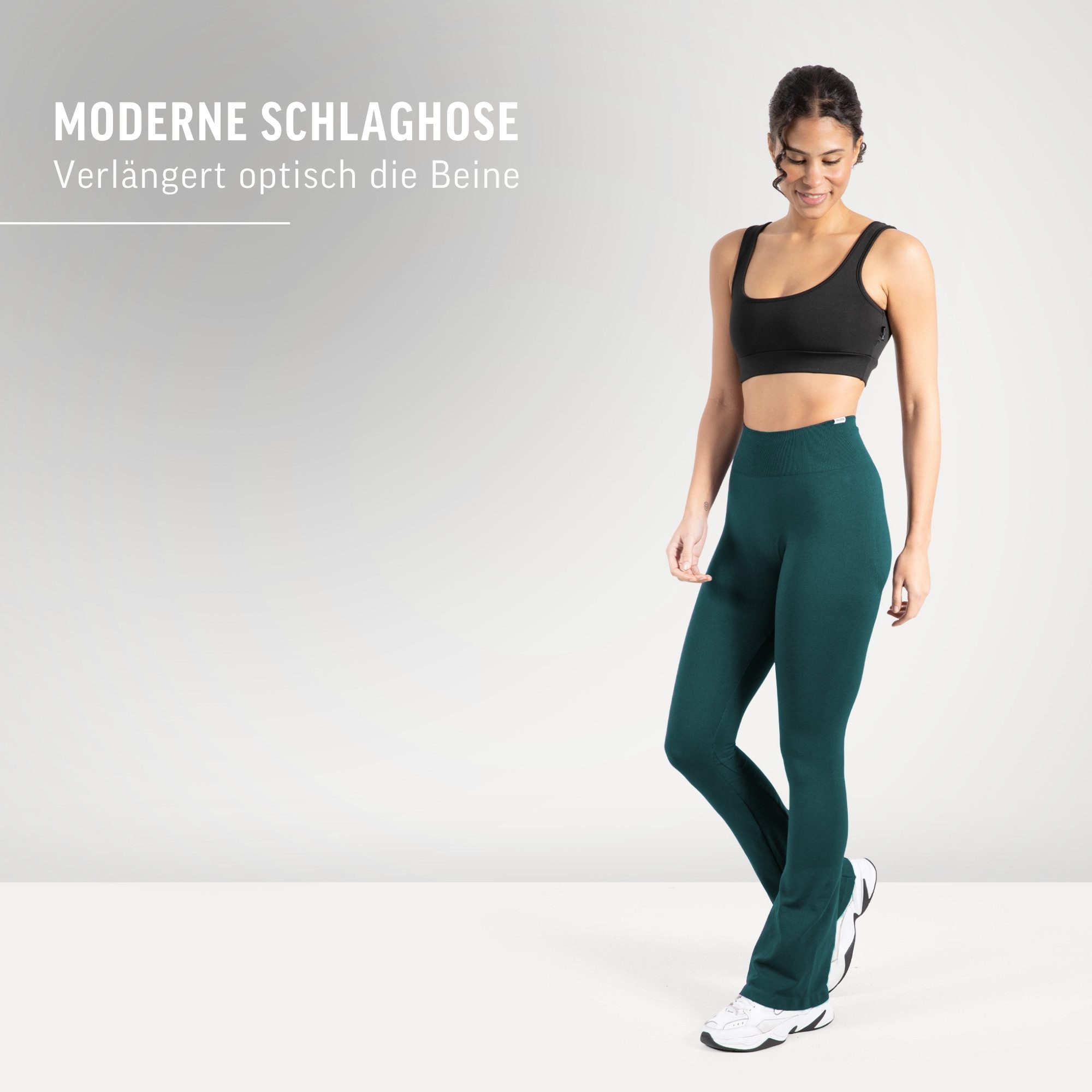 Smilodox Schlaghose Aylin Scrunch, Leggings mit Booty Push Effekt, Gym, Yoga & Freizeit Scrunch Naht, Booty Push, Weites Bein, Elastisch, High Waist