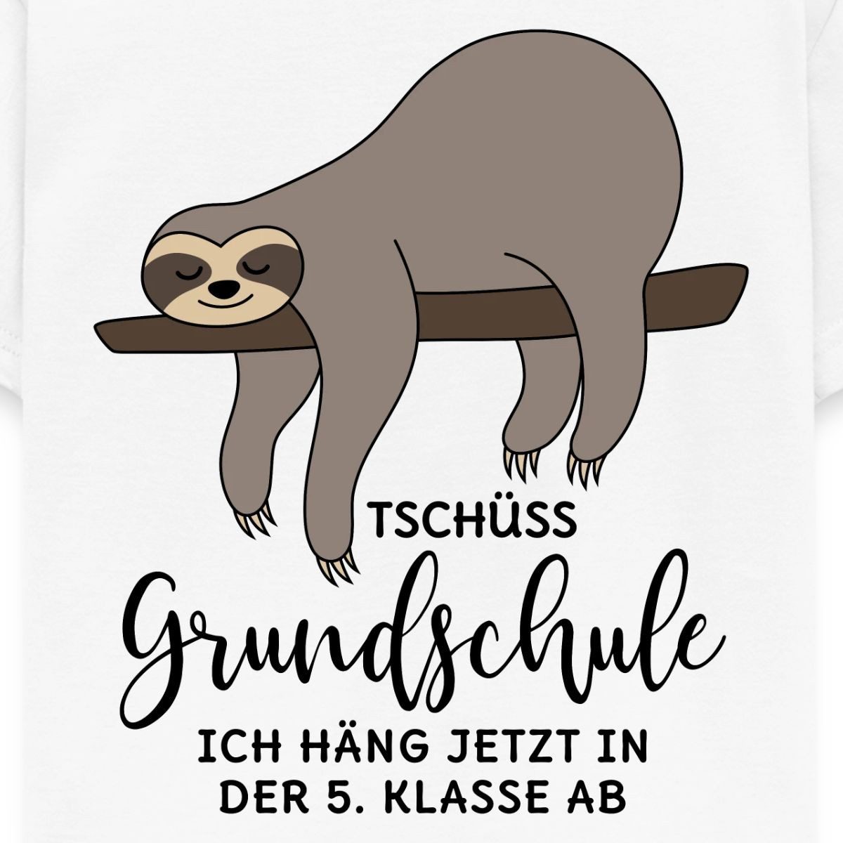 Spreadshirt T-Shirt Abschluss Tschüss Grundschule 5. Klasse Faultier Kinder T-Shirt (1-tlg)