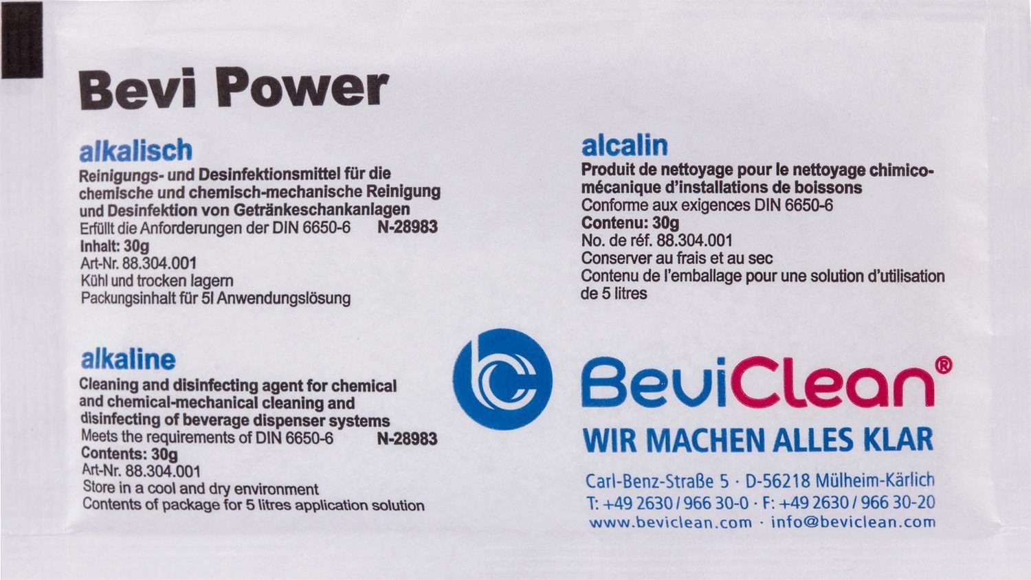 Bevi Clean GmbH Bierzapfanlage Bevi - Power Pulver - Alkalisch Preis pro VE (50 Stück)