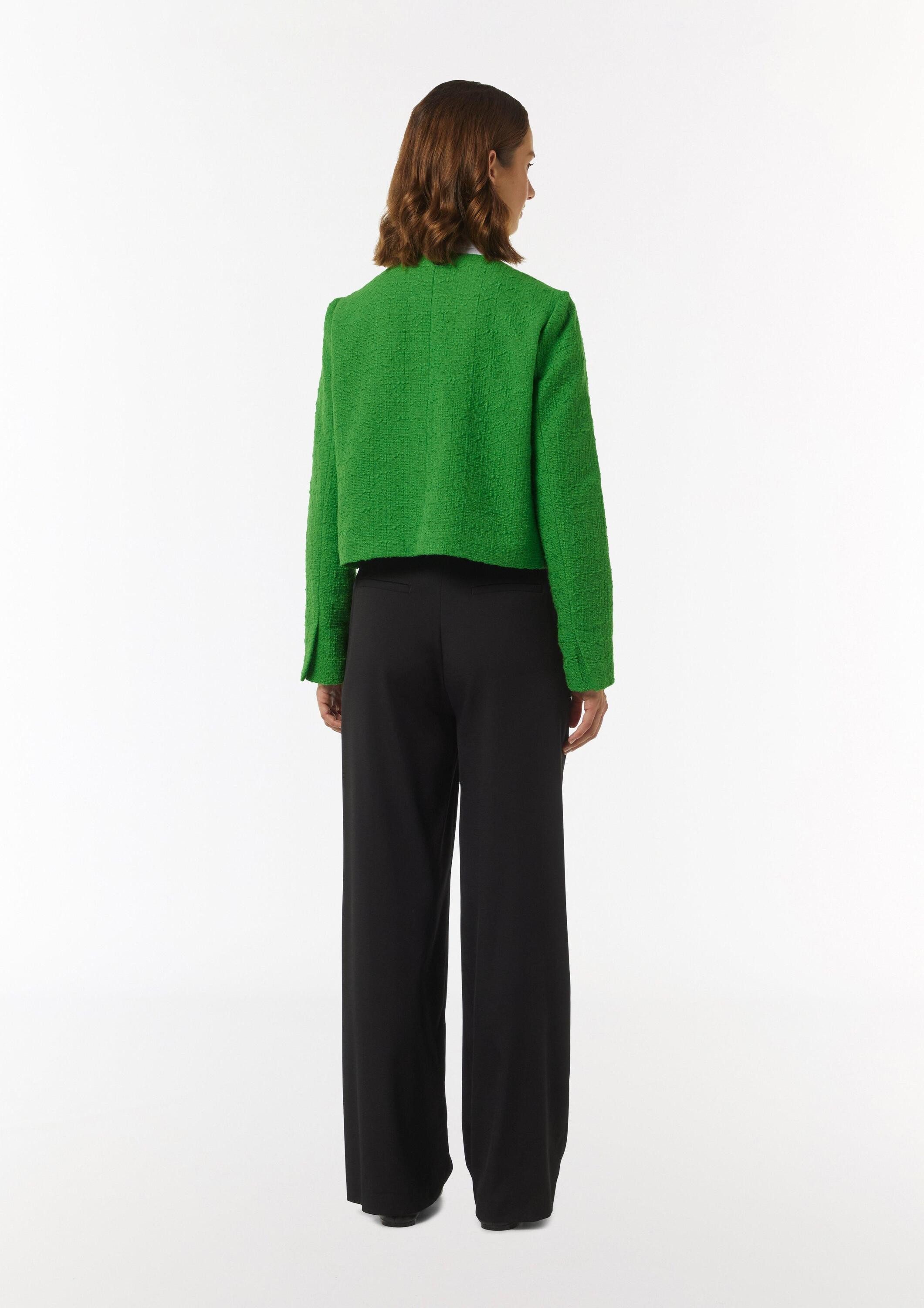 comma Funktionsjacke Indoor-Jacke Kurze Bouclé-Jacke aus Baumwolle