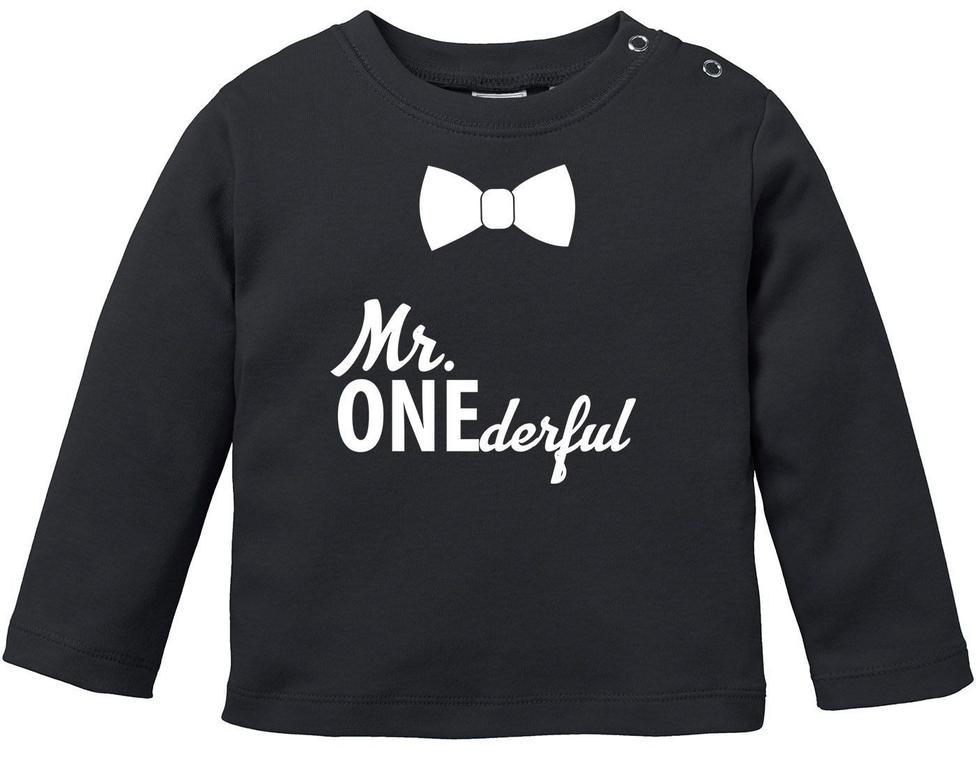 Rundhalsshirt Baby Langarmshirt Babyshirt Mr Onederful Geburtstag 1 Jahr Geschenk