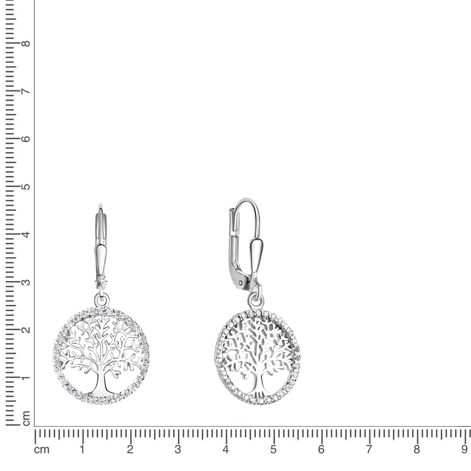 Vivance Paar Ohrhänger 925/- Sterling Silber rhodiniert Lebensbaum Zirkonia günstig online kaufen