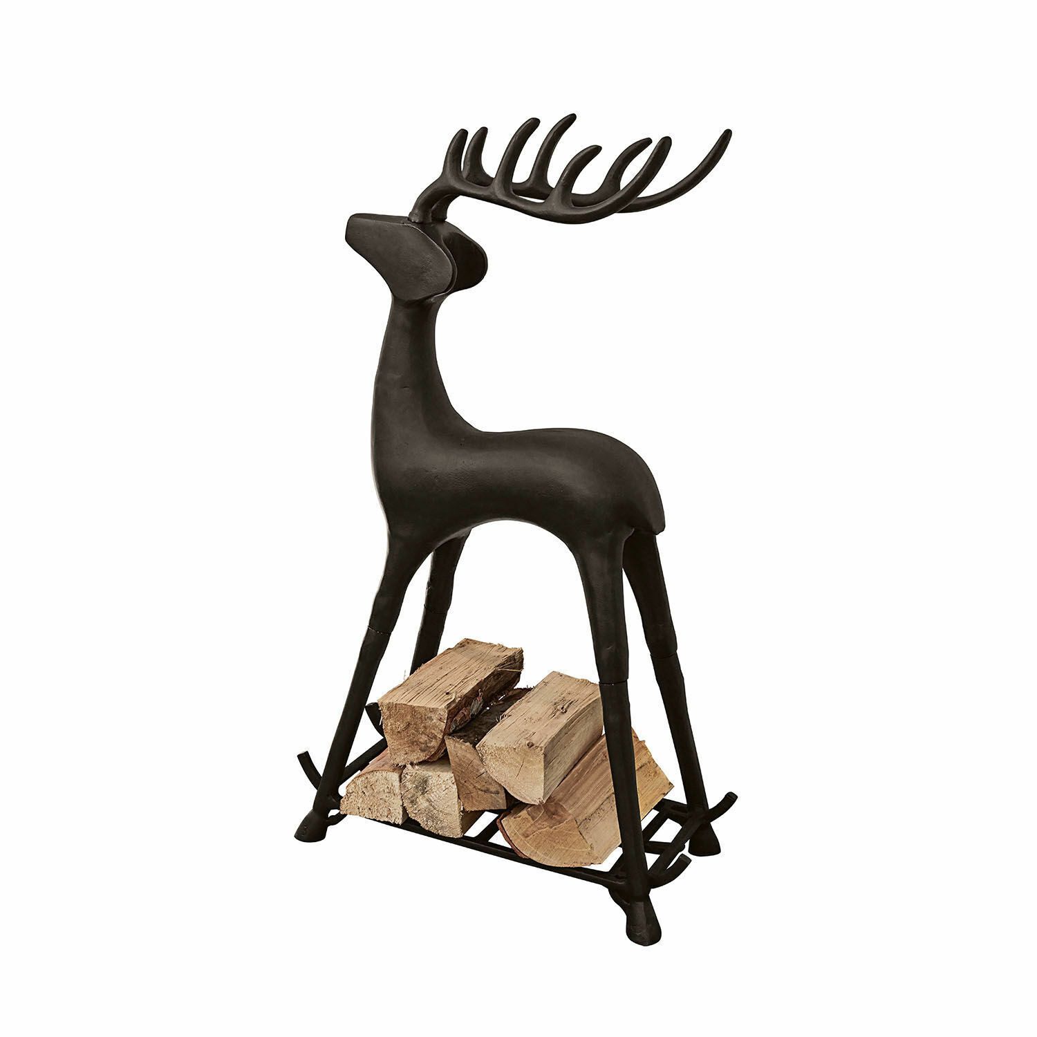 Mirabeau Weihnachtsfigur Feuerholzhalter Cuerno antikschwarz (kein Set, kein Set)