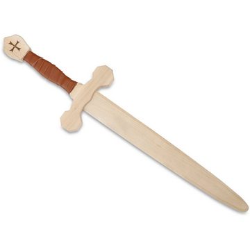 BestSaller Kinderbogenset Tempelorden Schwert Set mit Holzhülle für Kinder, Birke 60cm, braune