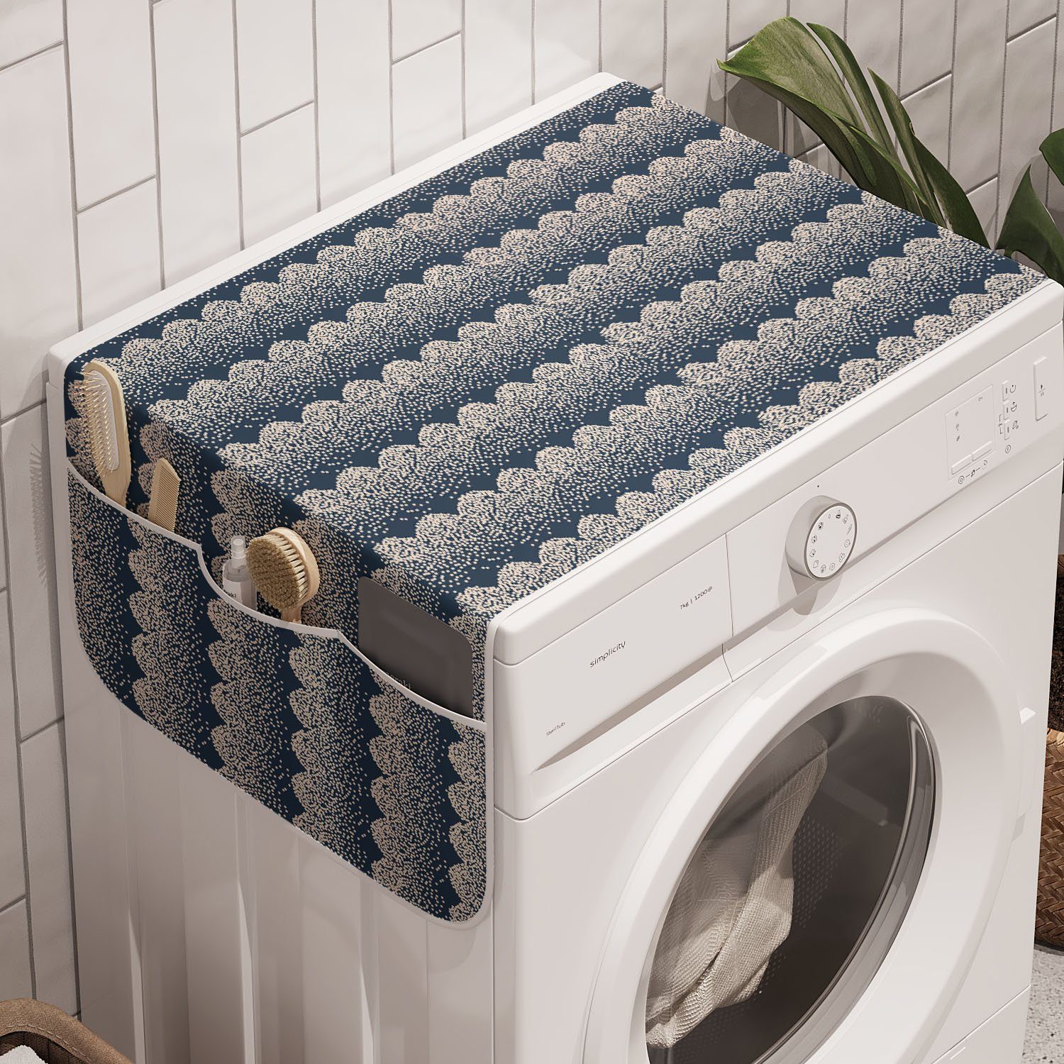 Punkte und Anti-Rutsch-Stoffabdeckung Trockner, Forming Moderne Motiv Abakuhaus für Abstrakt Waschmaschine Badorganizer
