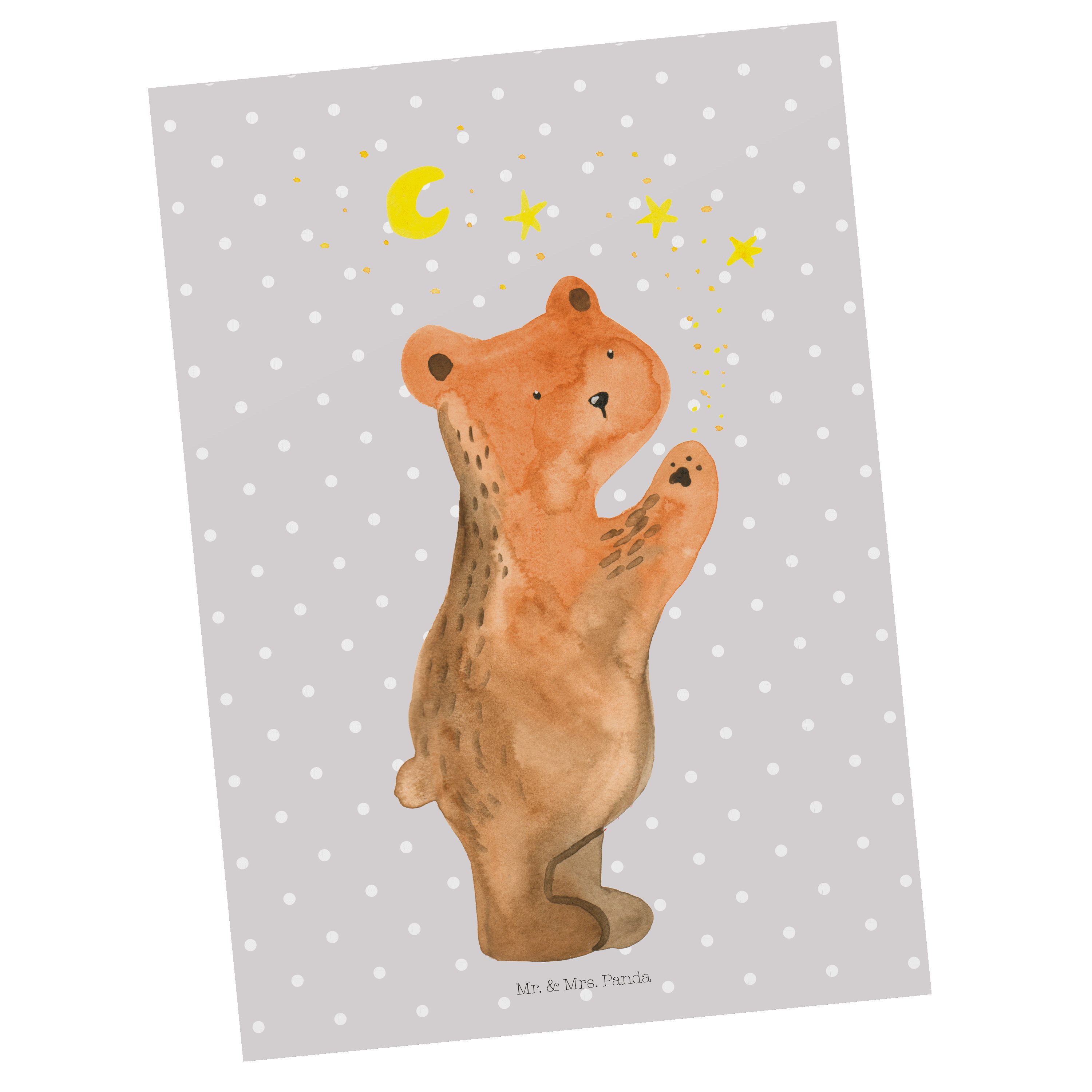 Geburtstagskarte Pastell Verliebter & Geschenk, - - Grau Postkarte Panda Bär Mrs. Grußkarte, Mr.