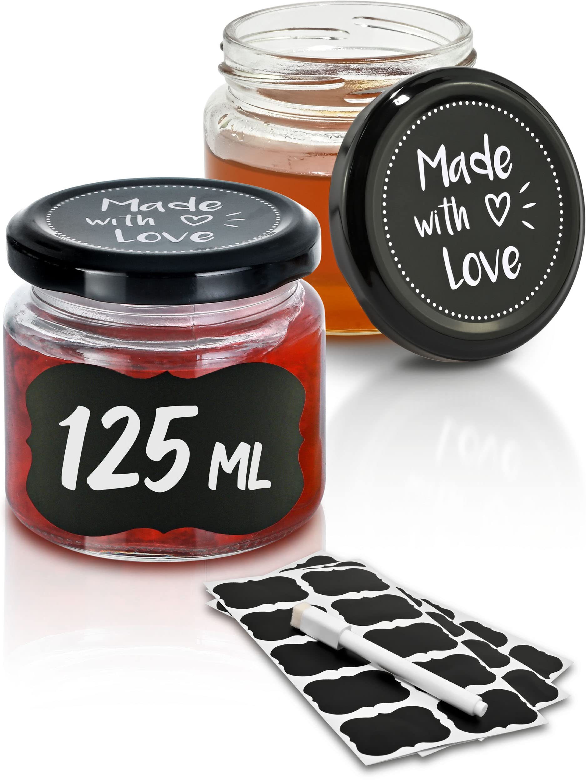 Praknu Einmachglas 25 Marmeladengläser Klein 125ml