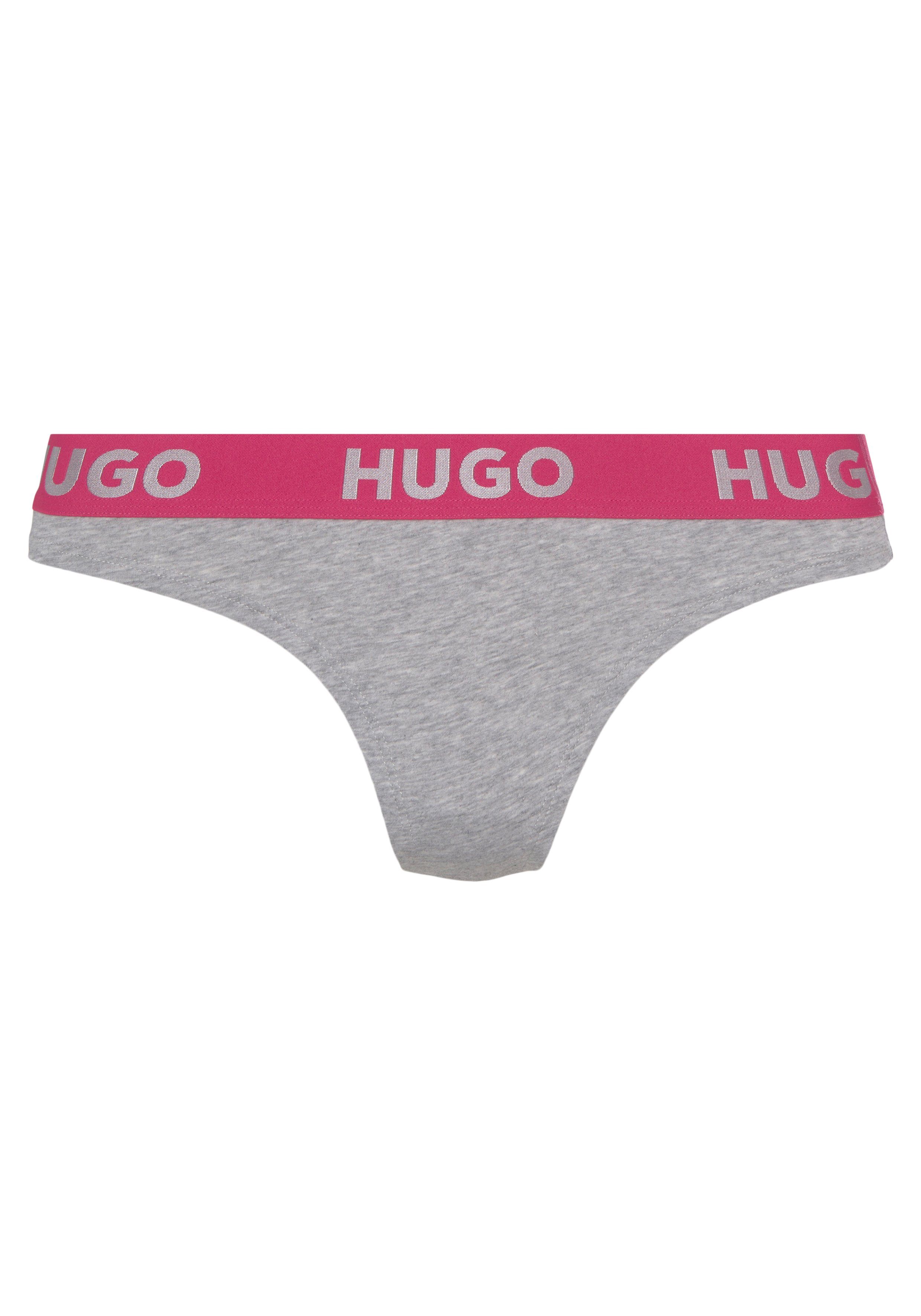 SPORTY HUGO THONG mit elastischem auf String Medium_Grey034 LOGO Logo Bund HUGO