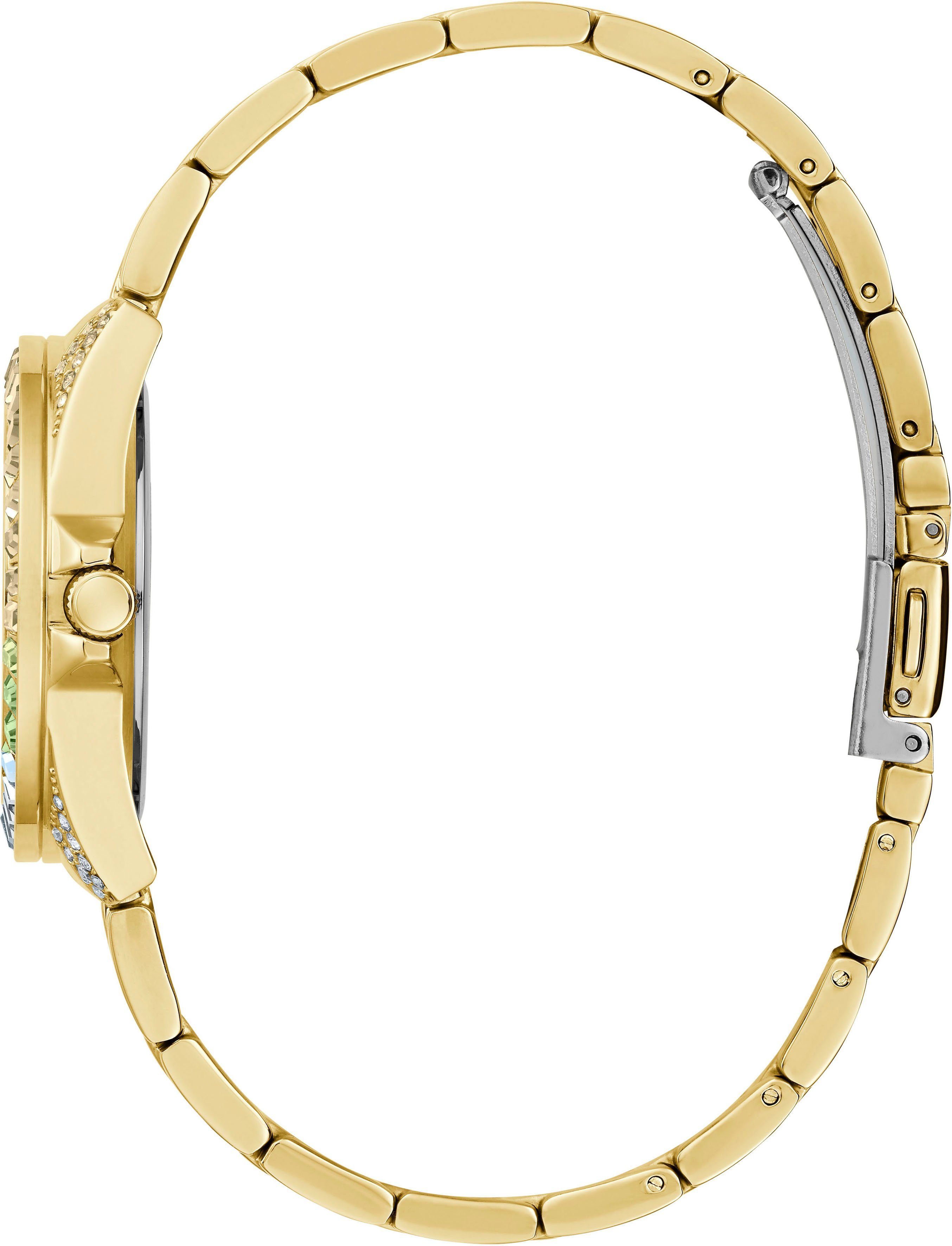 Guess Quarzuhr OPALINE GW0475L3, Armbanduhr, Damenuhr, Datum, Edelstahlarmband, farbige Kristallsteine – Bild 3 von 4