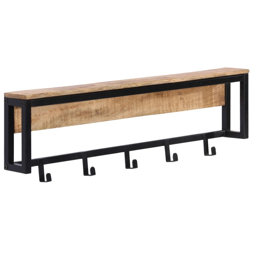 vidaXL Garderobenständer Garderobe 87x10x27 cm Raues Massivholz Mango