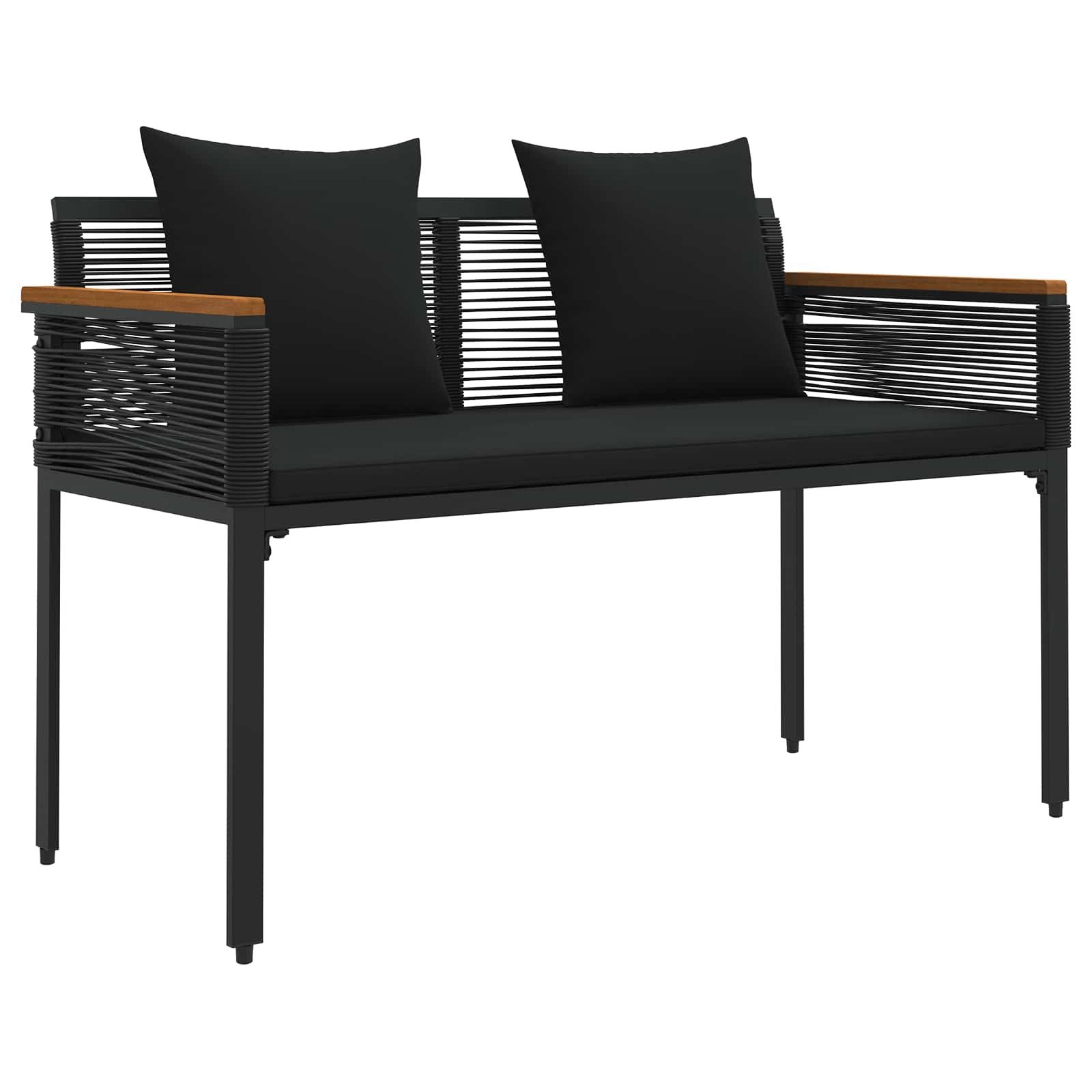 vidaXL Gartenbank Bank Outdoor 2 -Seater 117 x 54 x 74,5 cm Poly-Rattan Schwarz (1-St)