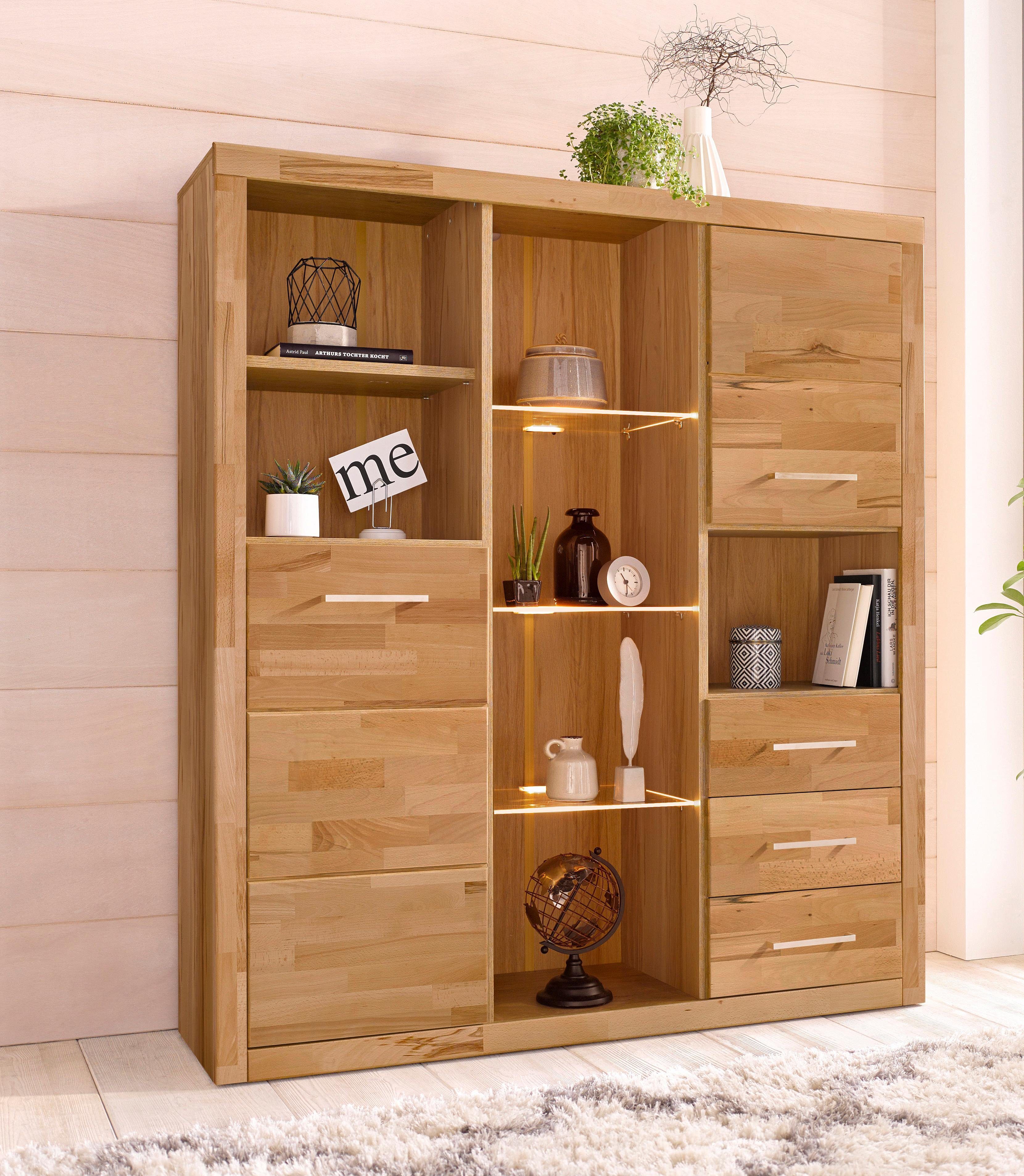 Woltra Highboard Ribe, Breite 130 mit cm Holztüren 2