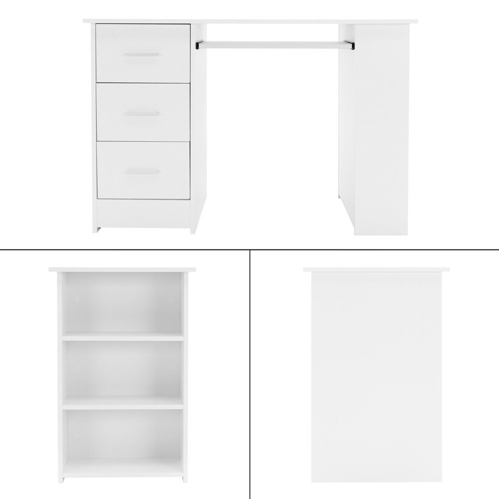 ML-DESIGN Schreibtisch Bürotisch mit 3 Schubladen, 3 Regale und Tastaturaus günstig online kaufen