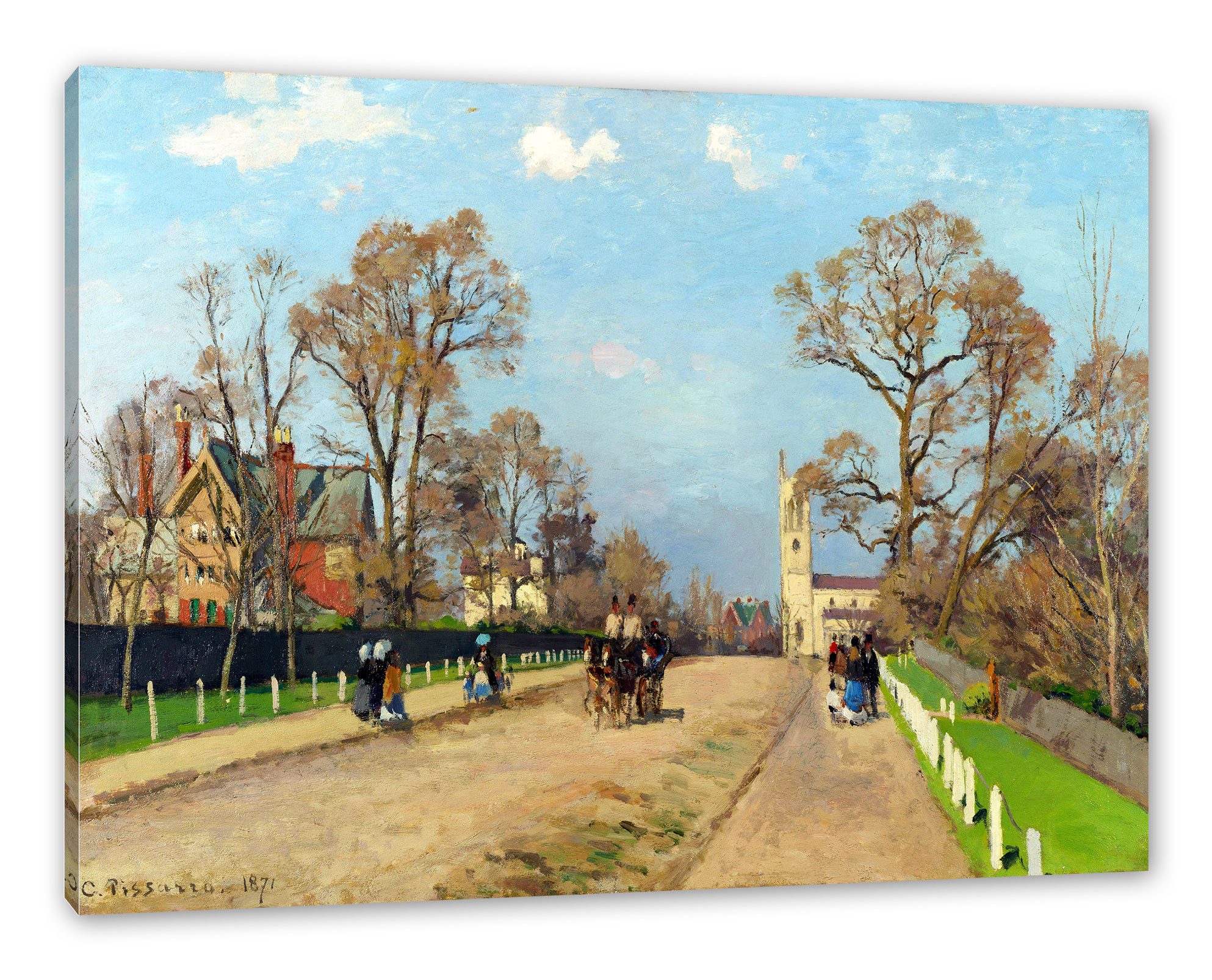 Pixxprint Leinwandbild Camille Pissarro - The Avenue Sydenham, Camille Pissarro - The Avenue Sydenham (1 St), Leinwandbild fertig bespannt, inkl. Zackenaufhänger