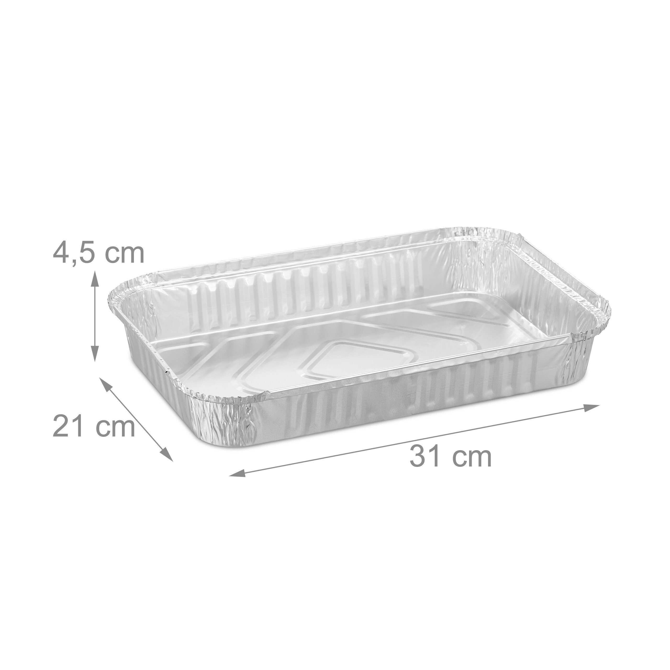 relaxdays Grillschale Aluschalen Grill 25er Set, Aluminium, (25-St) – Bild 4 von 5