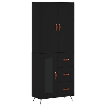 furnicato Sideboard Highboard Schwarz 69,5x34x180 cm Holzwerkstoff