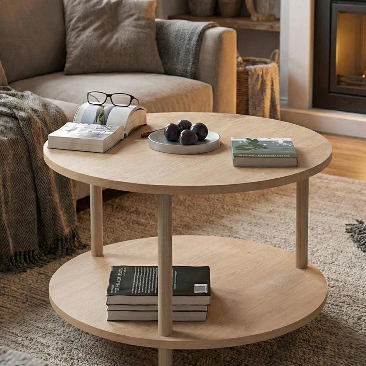 en.casa Couchtisch, 2 Ablagen, skandinavisches Design 91332214