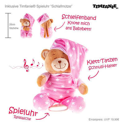 Timfanie Spieluhr Timfanie® Baby Plüschtier Spieluhr Schlafmütze, rosa, (blau, 1-tlg)