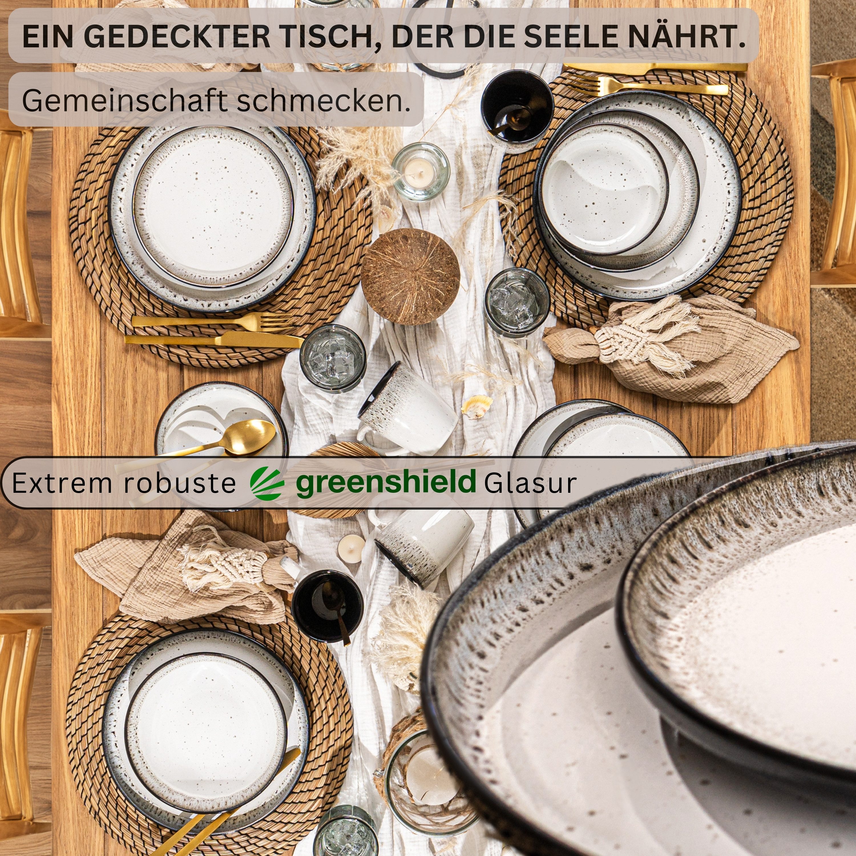 SÄNGER Teller Set Sansibar, (6 St), Dessertteller Set, 6 Personen, Steingut, Handmade, VALUE COLLECTION