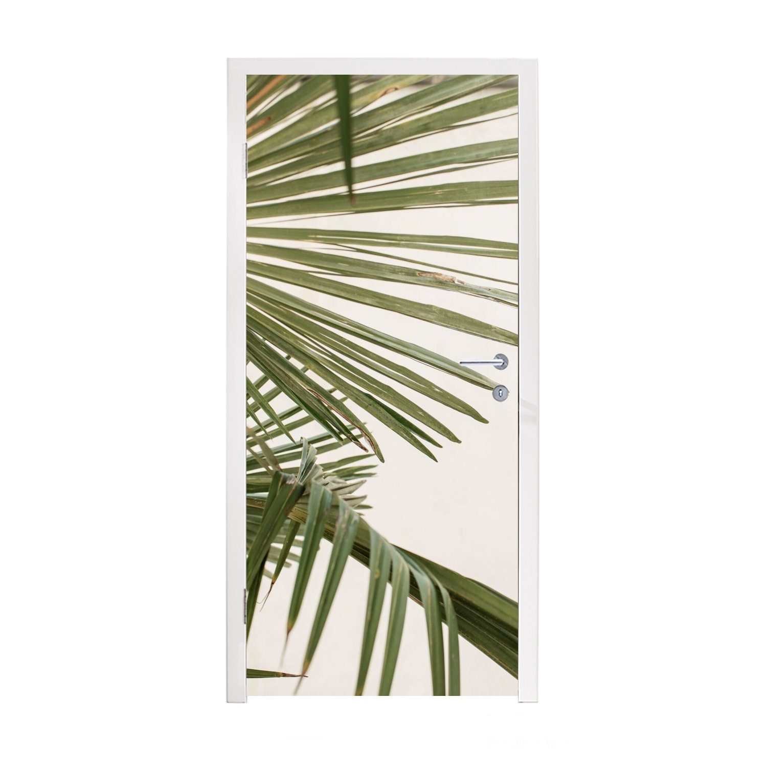 MuchoWow Türtapete Blätter - Palmenblatt - Tropisch - Sommer, Matt, bedruckt, (1 St), Fototapete für Tür, Türaufkleber, 75x205 cm