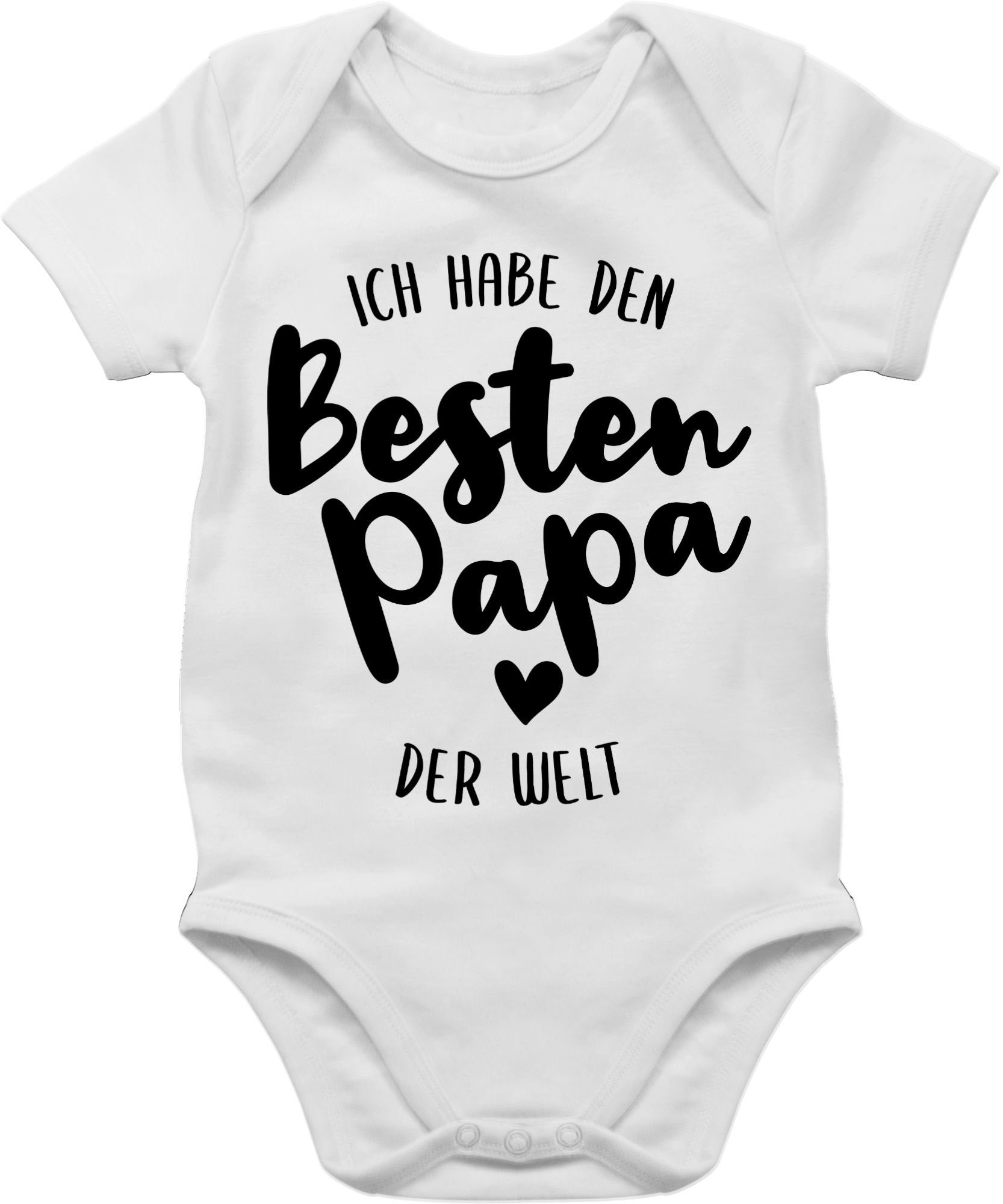 Shirtracer Shirtbody Besten Papa der Welt I Geschenk Vatertag Baby 2 Weiß