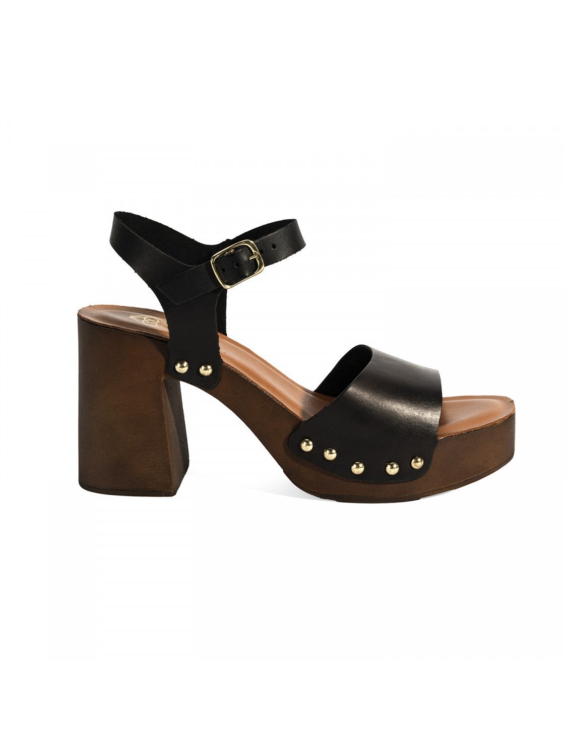 Desa Damen-Ledersandalen – Plateauabsatz, Schnallenverschluss Slipper günstig online kaufen