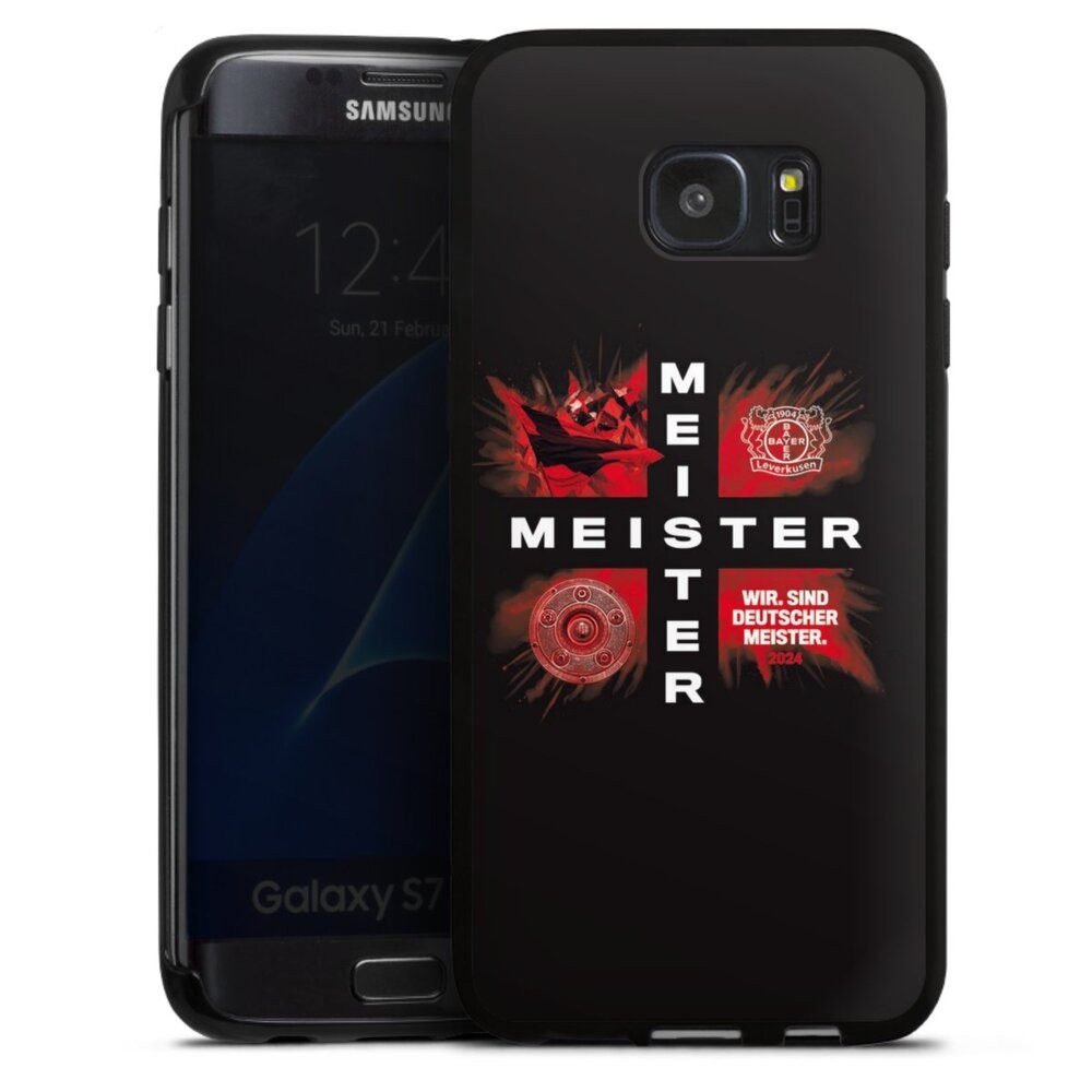 DeinDesign Handyhülle Bayer 04 Leverkusen Meister Offizielles Lizenzprodukt, Samsung Galaxy S7 Edge Silikon Hülle Bumper Case Handy Schutzhülle