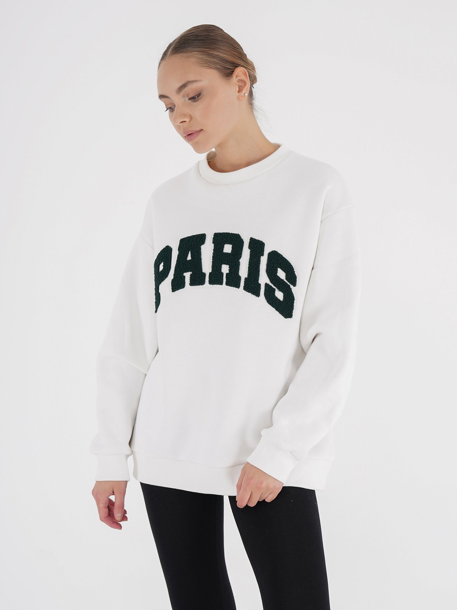 Freshlions Freshlions Oversize creme Paris Embroidery Sweater Sweater