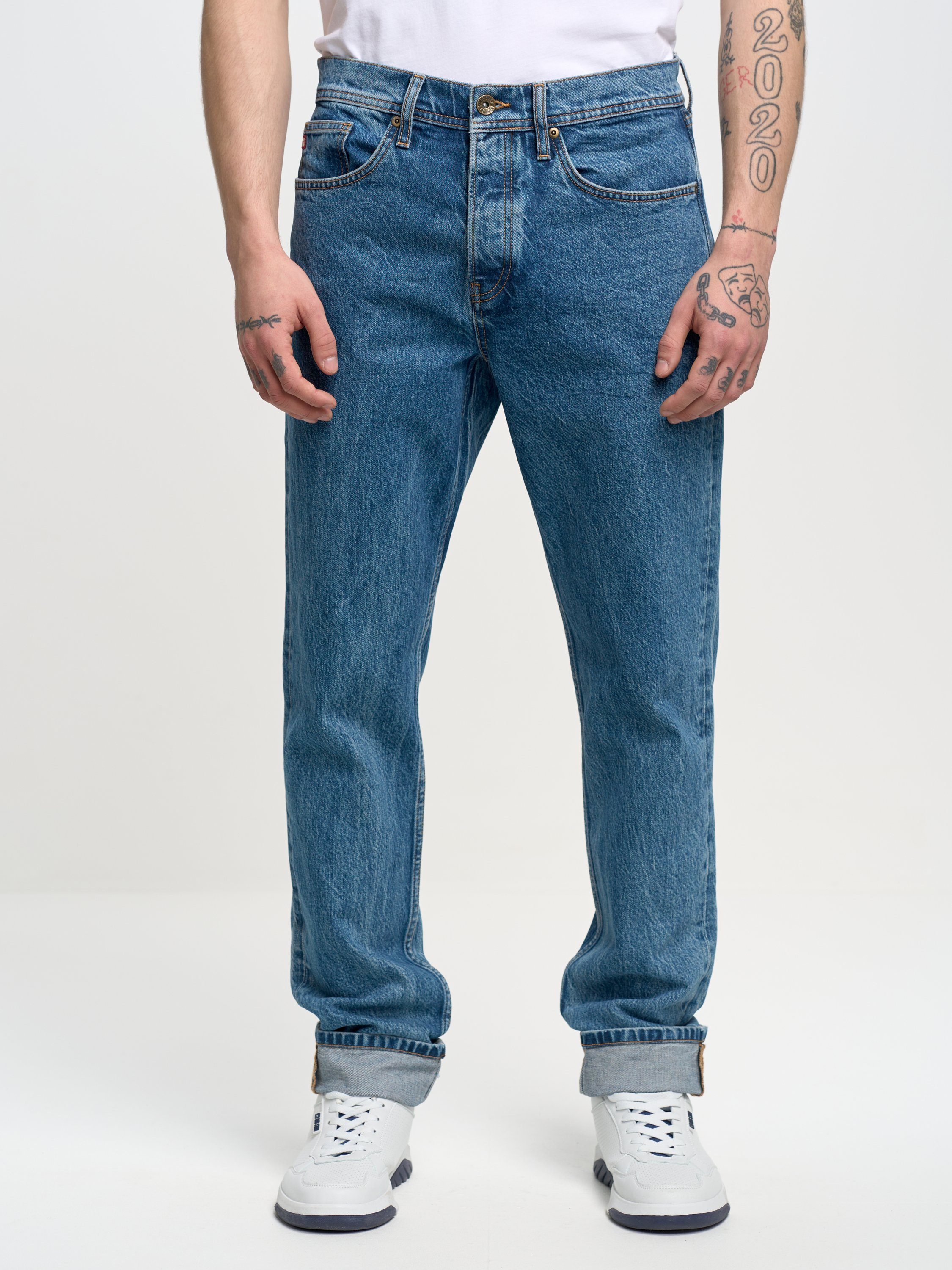 BIG Tapered-fit-Jeans BLAU AUTHENTIC (1-tlg) STAR