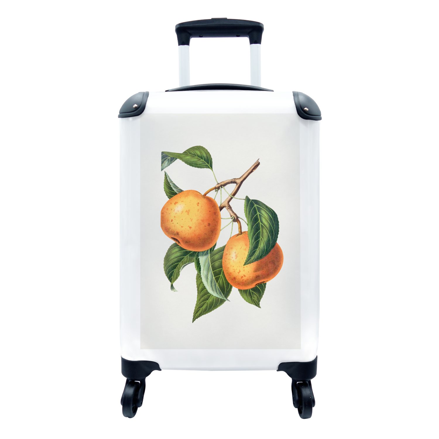 MuchoWow Handgepäckkoffer - Rollen, Reisetasche mit rollen, - Handgepäck Orange Blätter, Ferien, Trolley, für Reisekoffer 4 Früchte