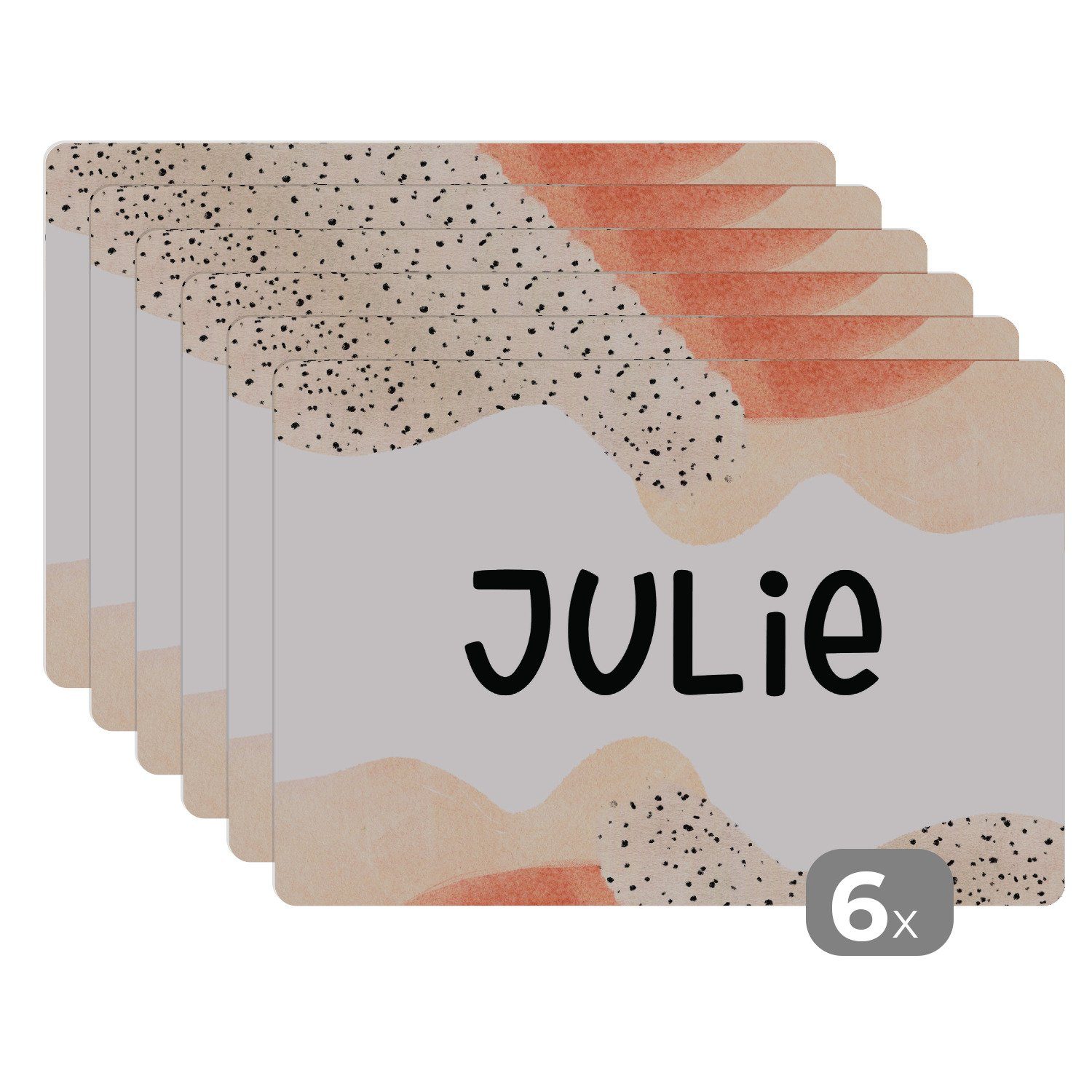 Platzset, Julie - Pastell - Mädchen, MuchoWow, (6-St), Platzset, Platzdecken, Platzmatte, Tischmatten, Schmutzabweisend