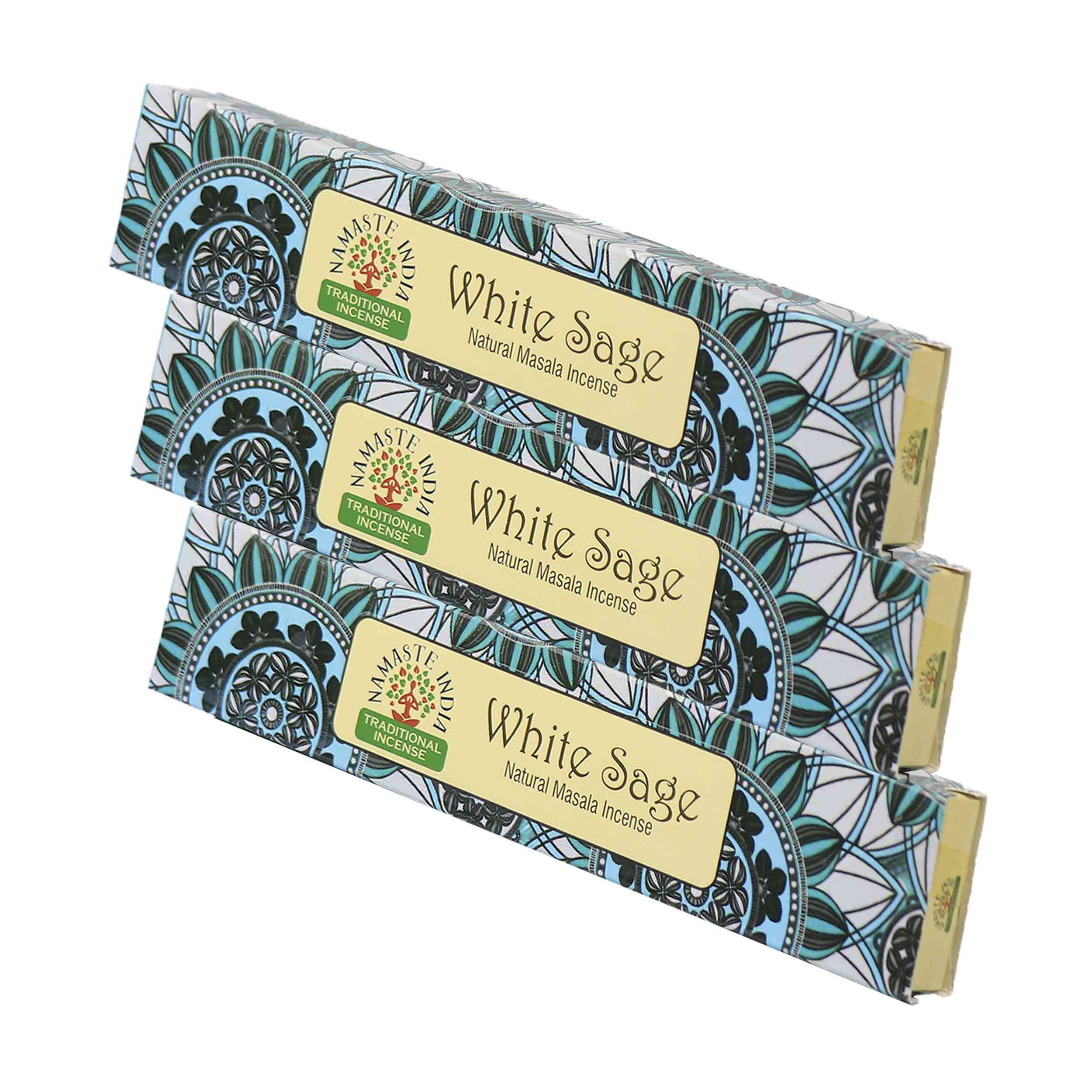 Räucherstäbchen 3x White Sage Räucherstäbchen 45g – Natürliches Räucherwerk zur Reinig