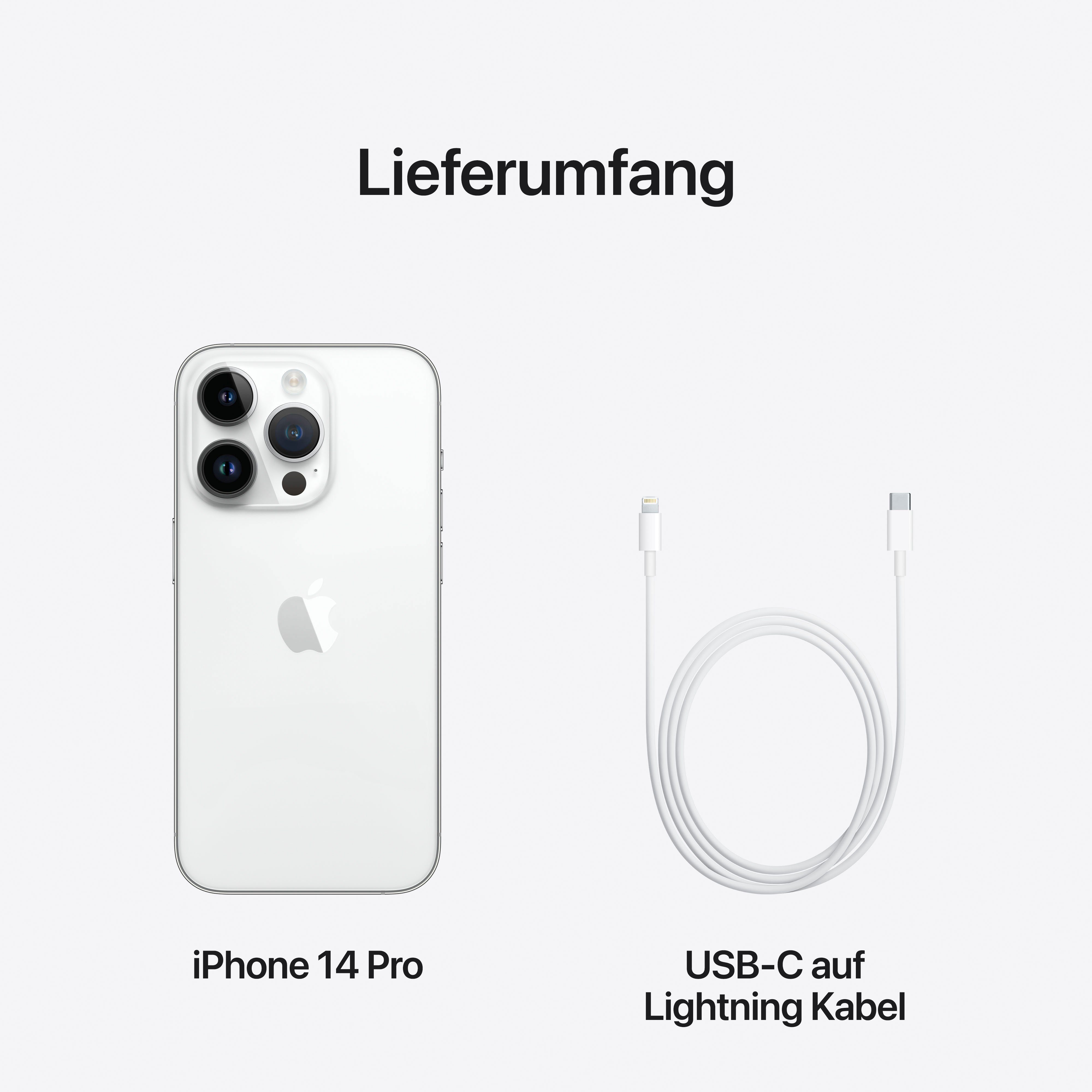 Apple iPhone 14 Pro 1TB Speicherplatz, Kamera) Smartphone Zoll, GB 1024 (15,5 MP 48 cm/6,1 silver