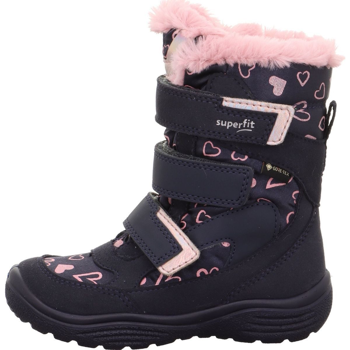 Superfit Crystal Winterstiefel Wasserdichte, warme Mädchenstiefel mit Klettverschluss und recycelten