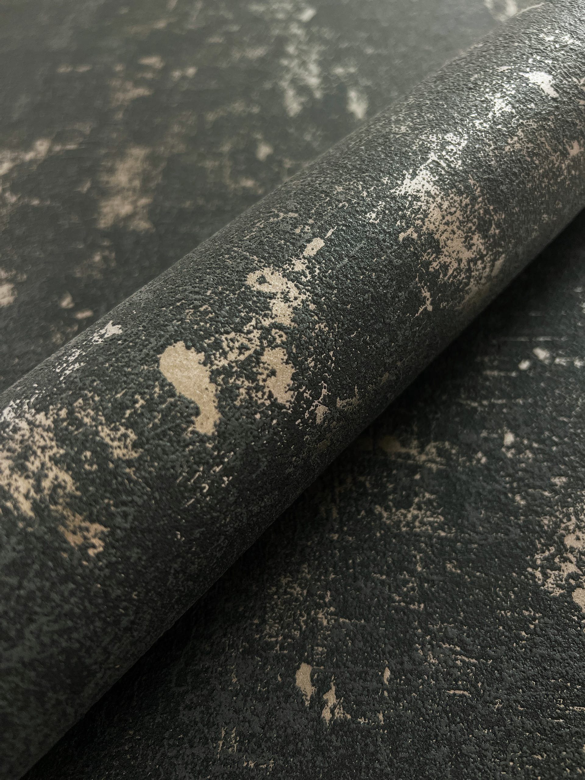 Newroom Vliestapete, Schwarz Tapete Modern Beton - Betonwand Betonoptik Gol günstig online kaufen