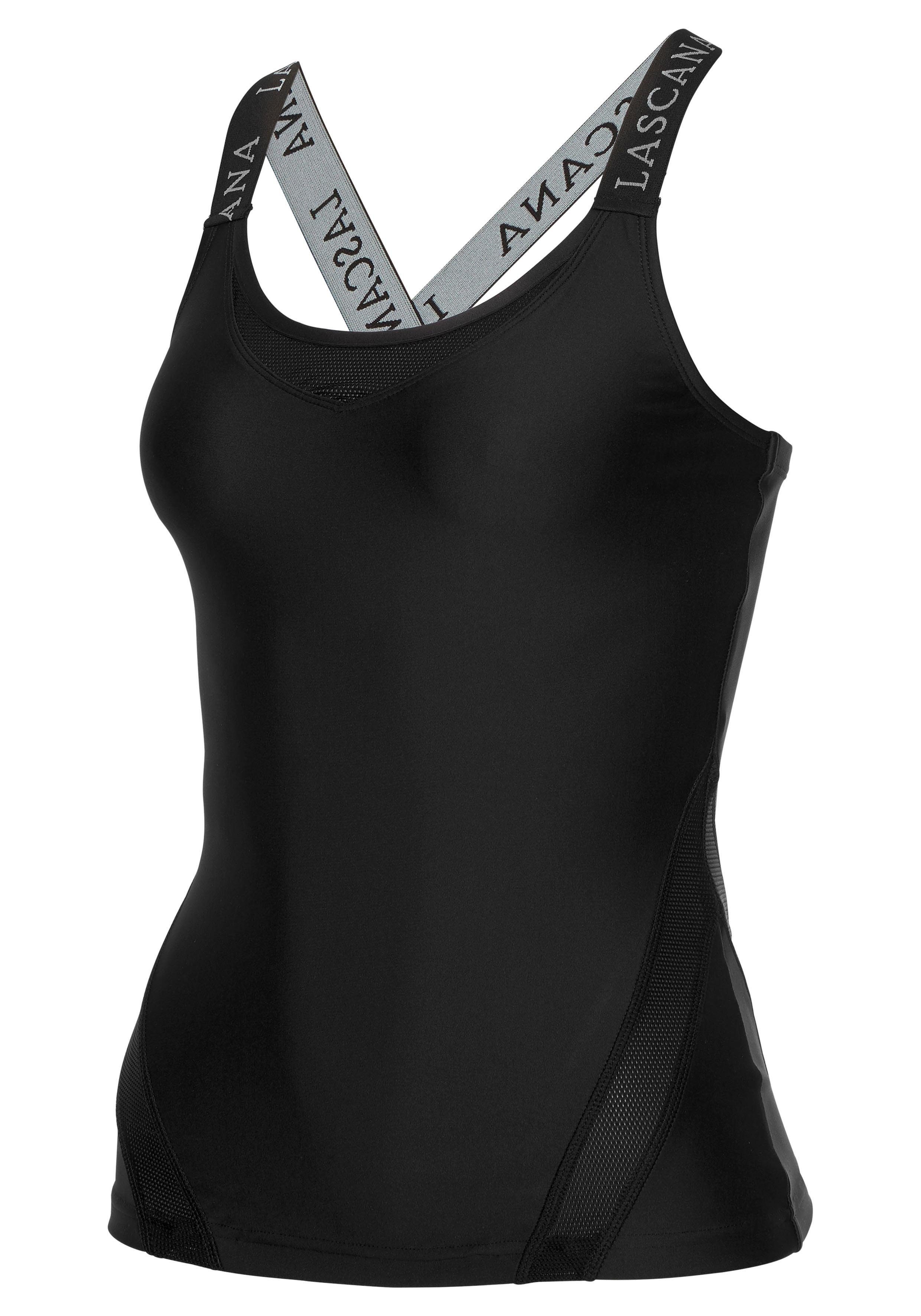 LASCANA ACTIVE Funktionsshirt mit elastischen Trägern und Mesh