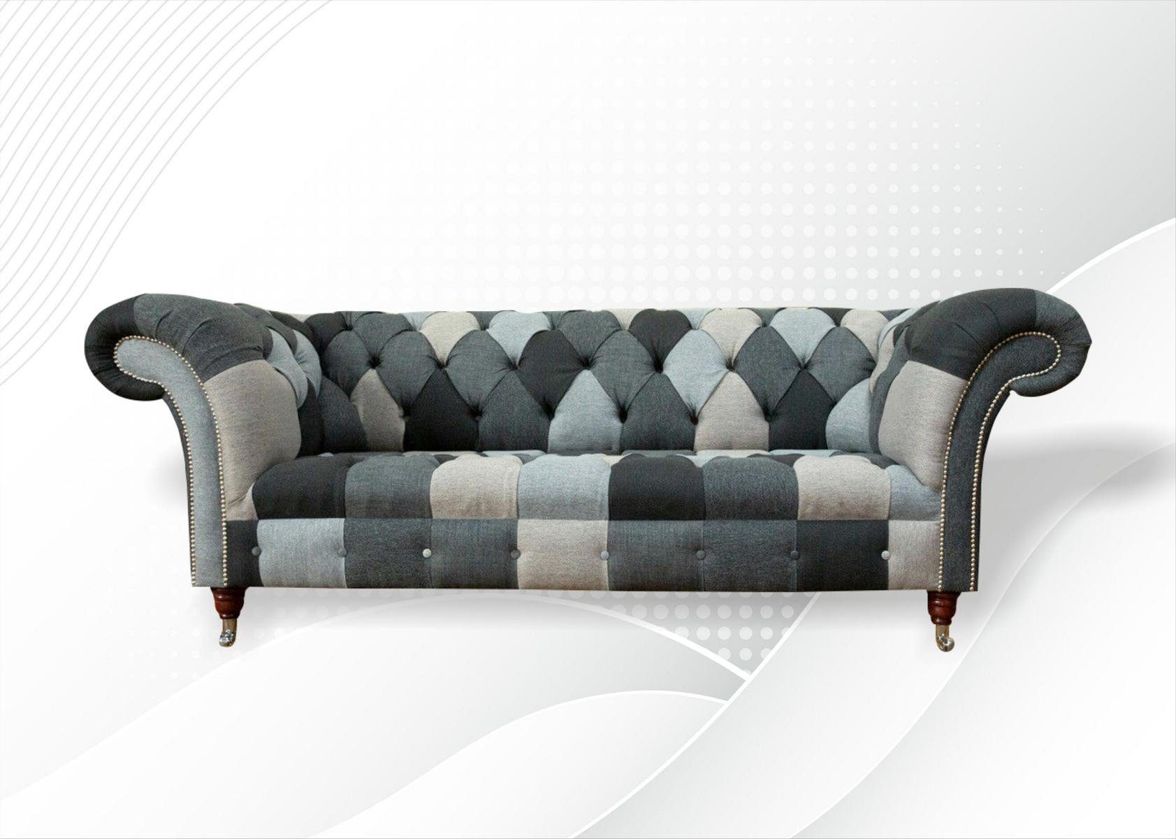 JVmoebel Chesterfield-Sofa, Chesterfield 3 Sitzer Couch Sofa 225 Design cm