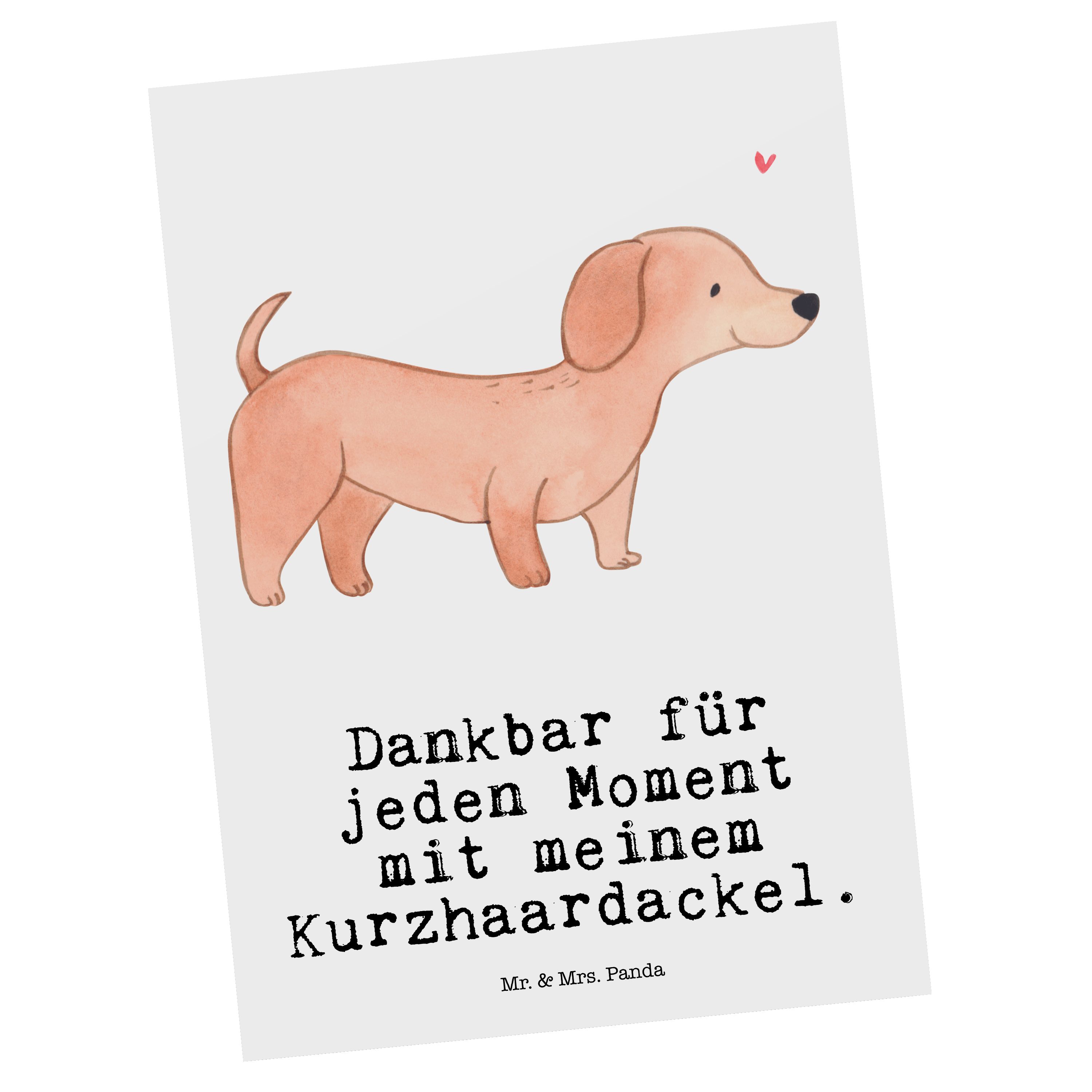 Mr. & Moment - Postkarte Kurzhaardackel Weiß Panda Dackel Dachshun Geschenk, Dankeskarte, Mrs. 