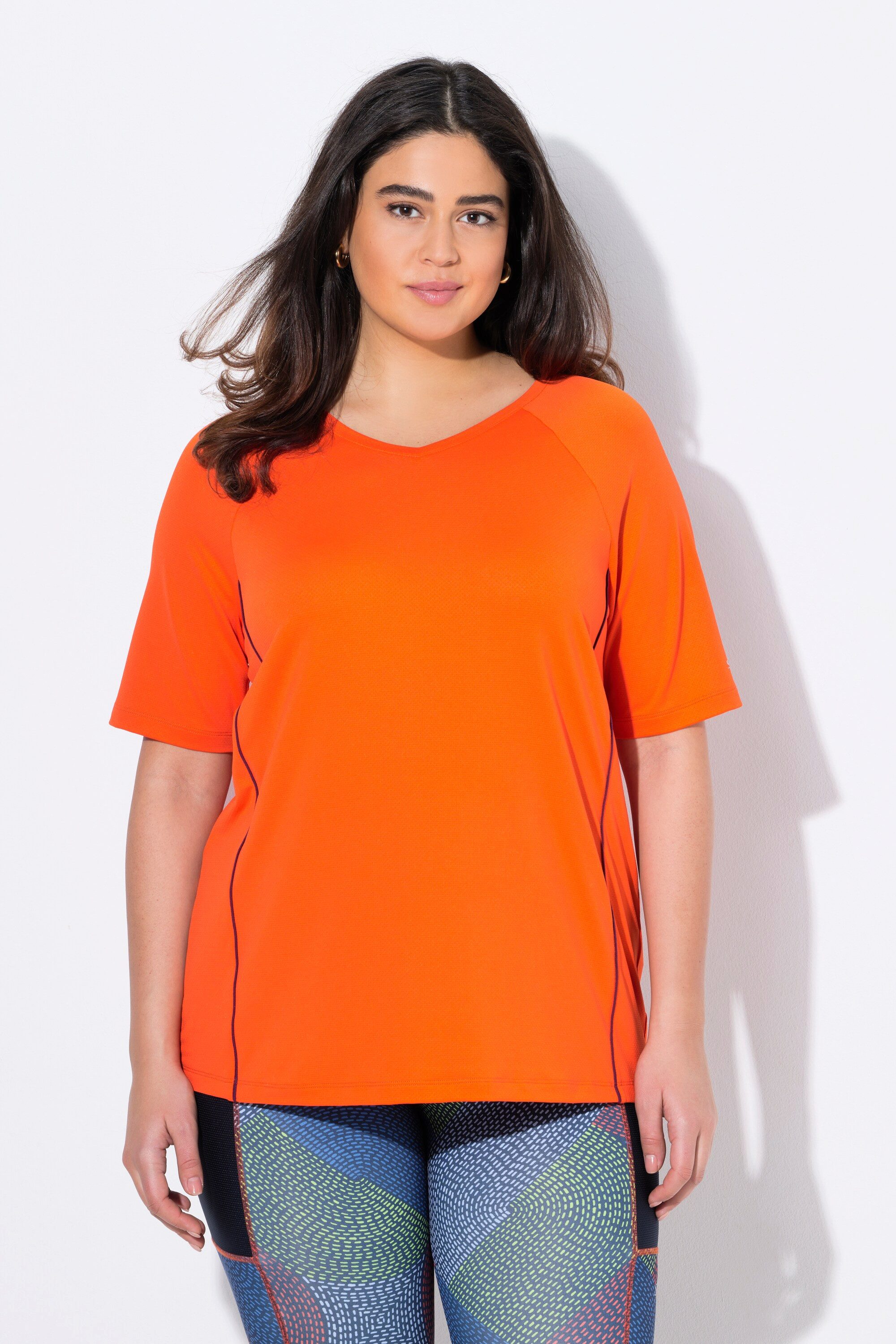 Ulla Popken T-Shirt T-Shirt UV-Schutz 50+ V-Ausschnitt Halbarm günstig online kaufen