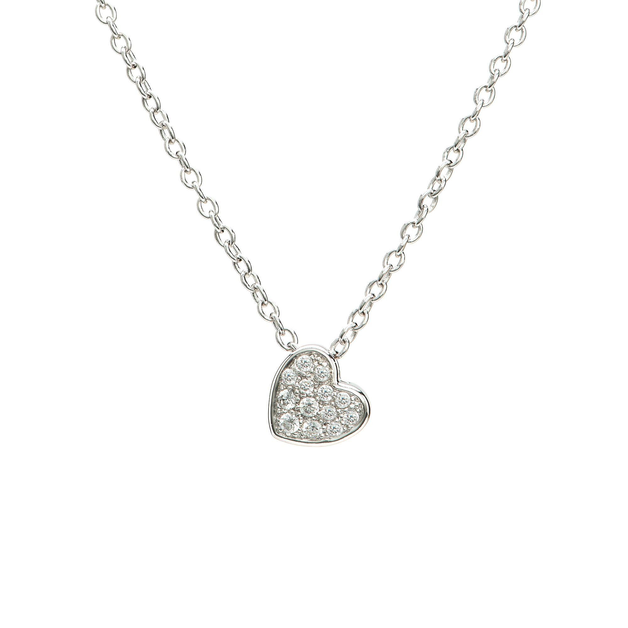 Eye Candy Collier ECJ-NL0070, 925er Sterling-Silber Collier mit einem Anhänger in Herzform