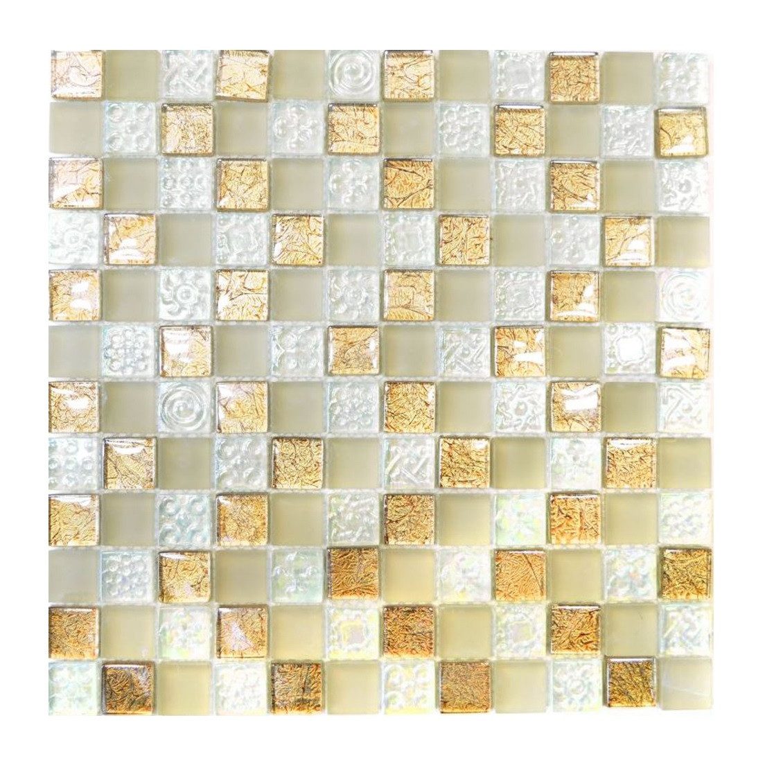 Mosani Mosaikfliesen Lüster Luxus Deluxe Glasmosaik Mosaikfliesen Crystal champagner
